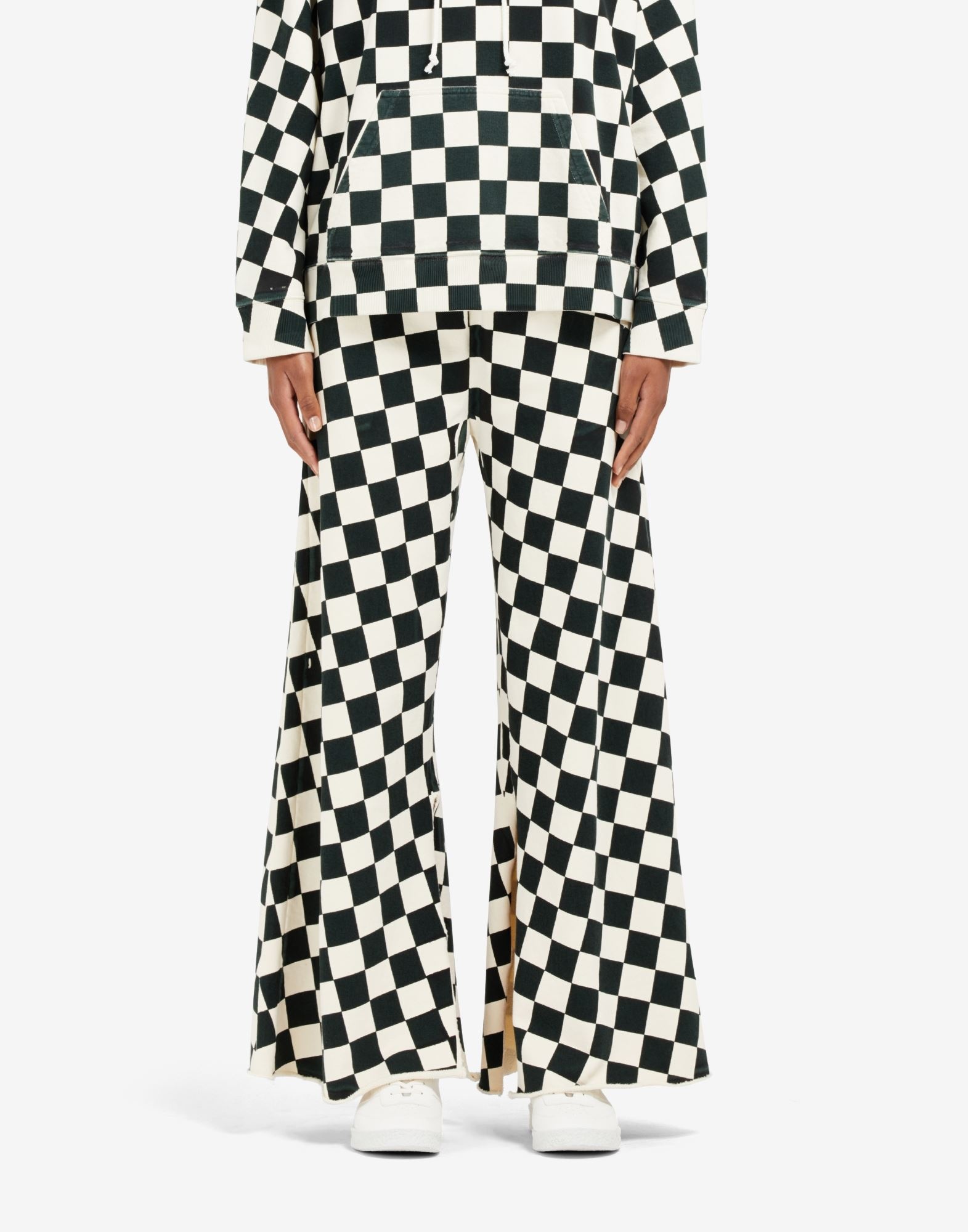 Check print wide-leg pants - 5