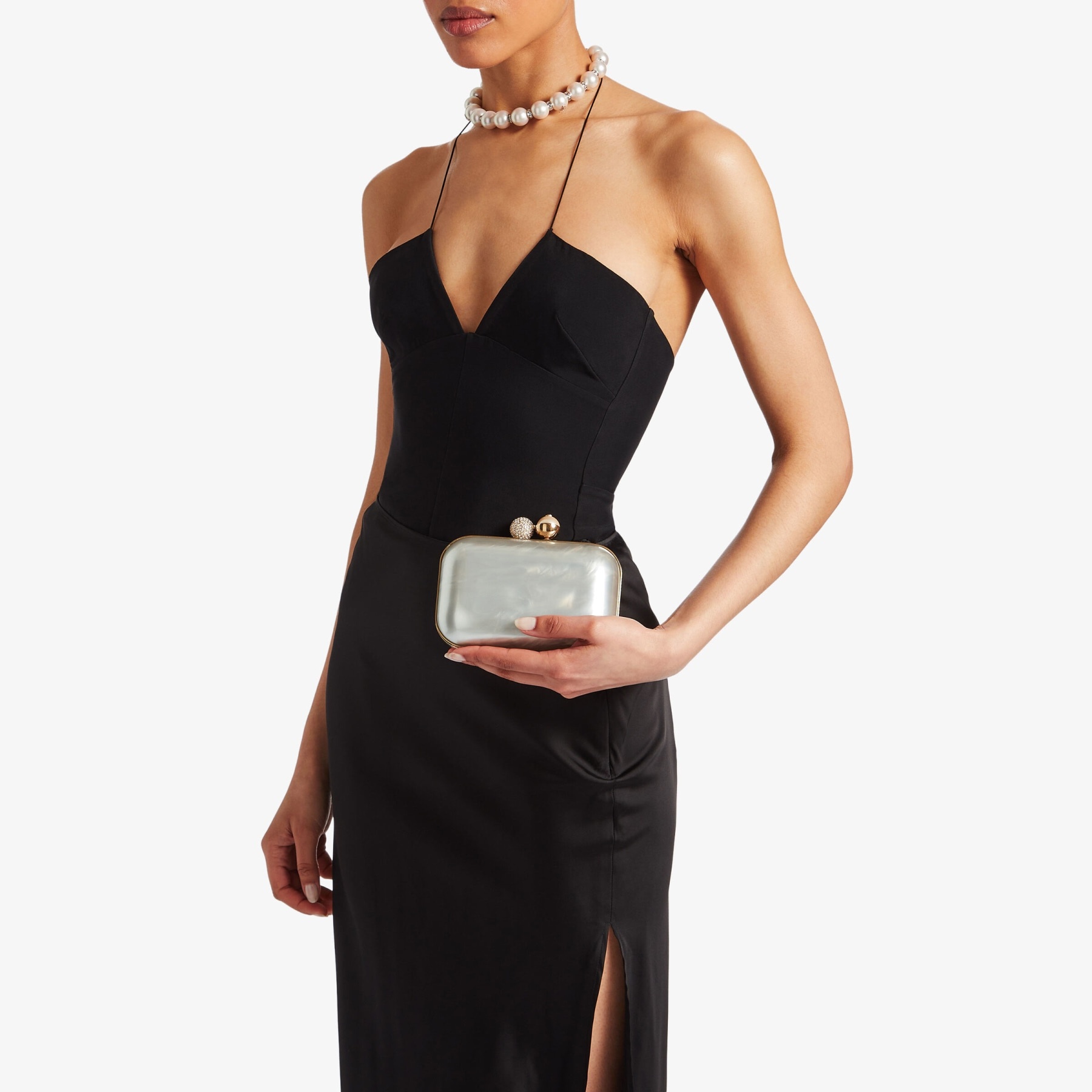 JIMMY CHOO Cloud Ivory Mother of Pearl Clutch Bag with