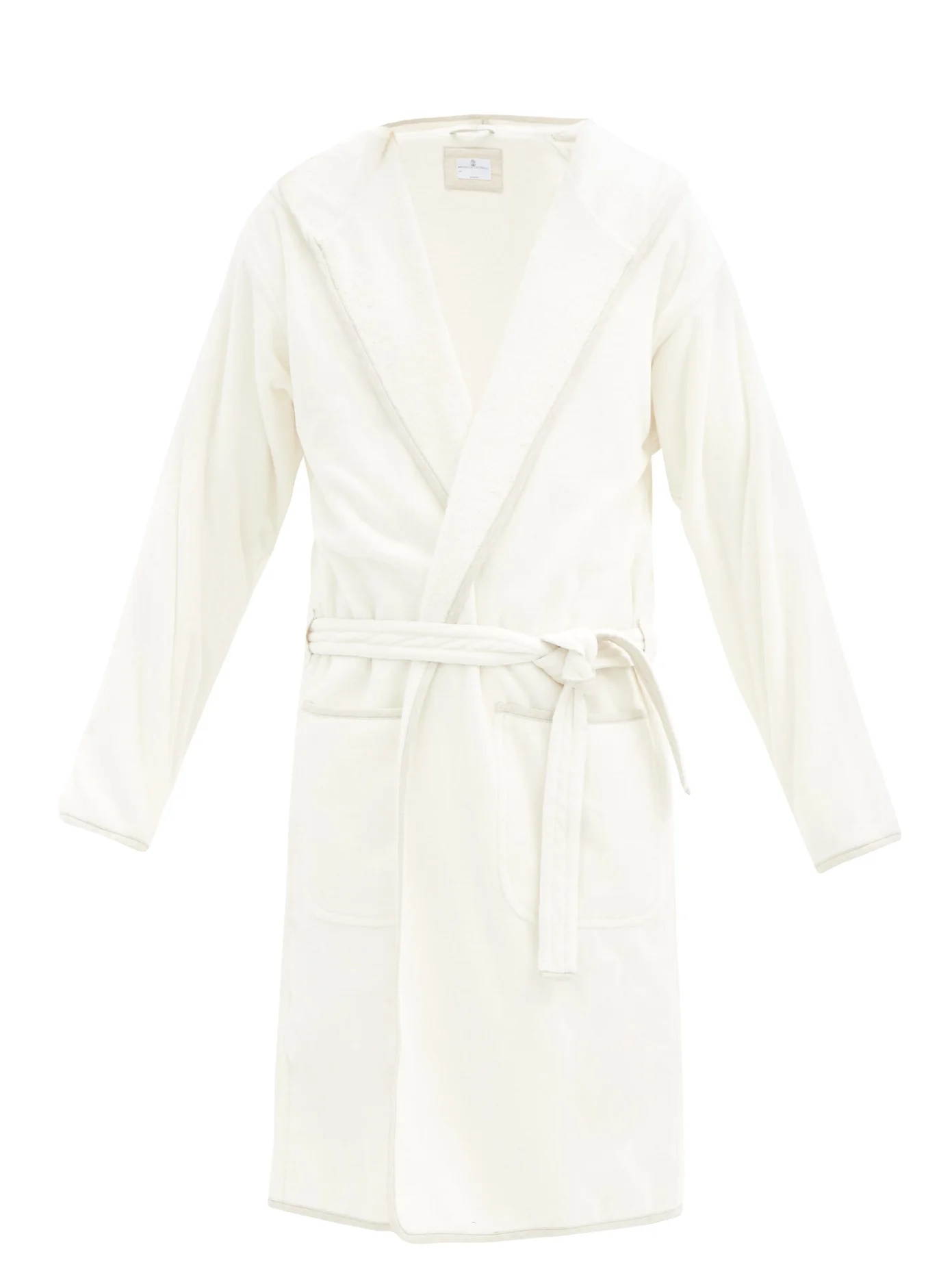 Logo-embroidered cotton-towelling bathrobe - 1