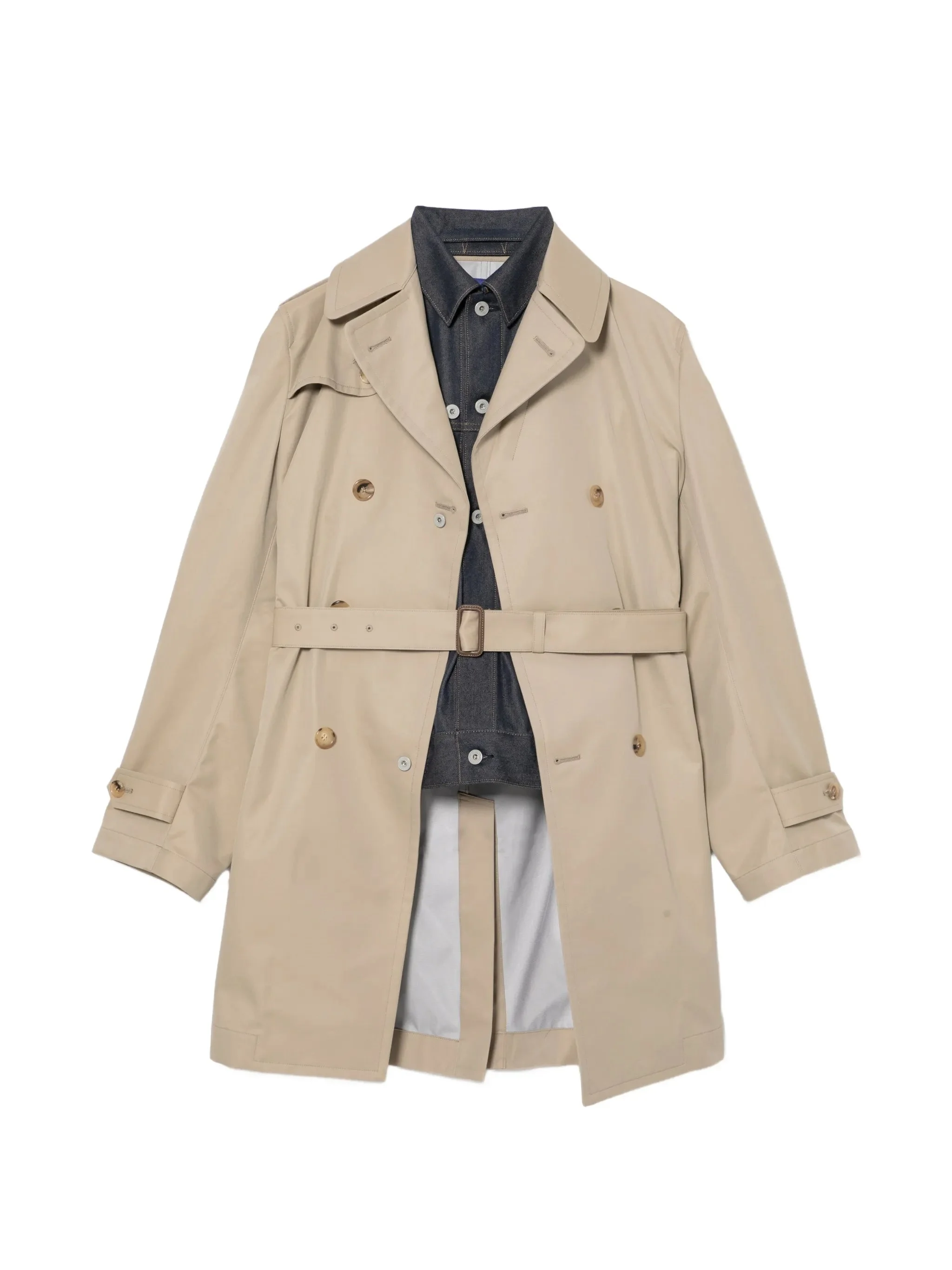 Junya Watanabe Denim-patch Trench Coat - 1