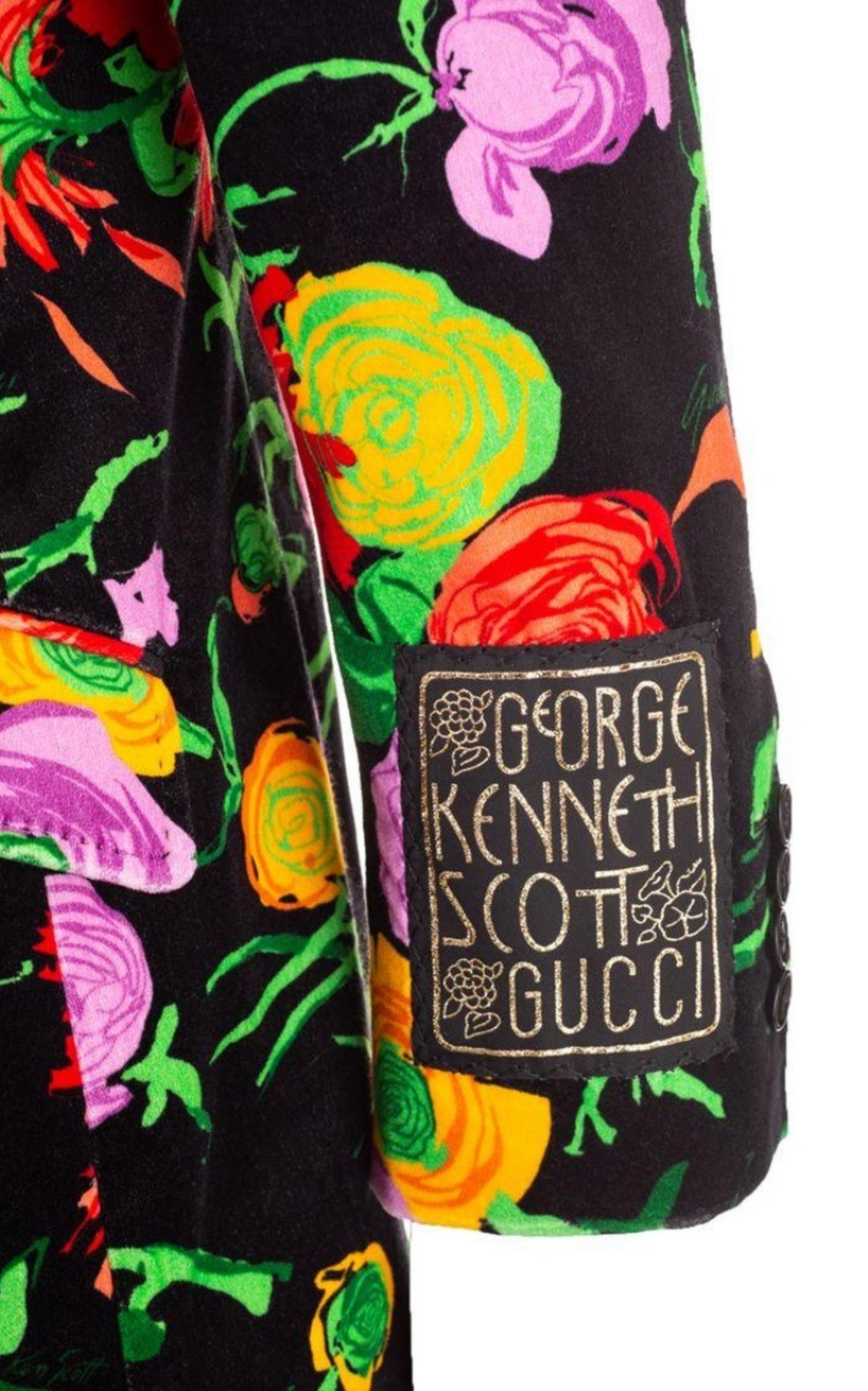x Ken Scott Floral Print Velvet Blazer - 5