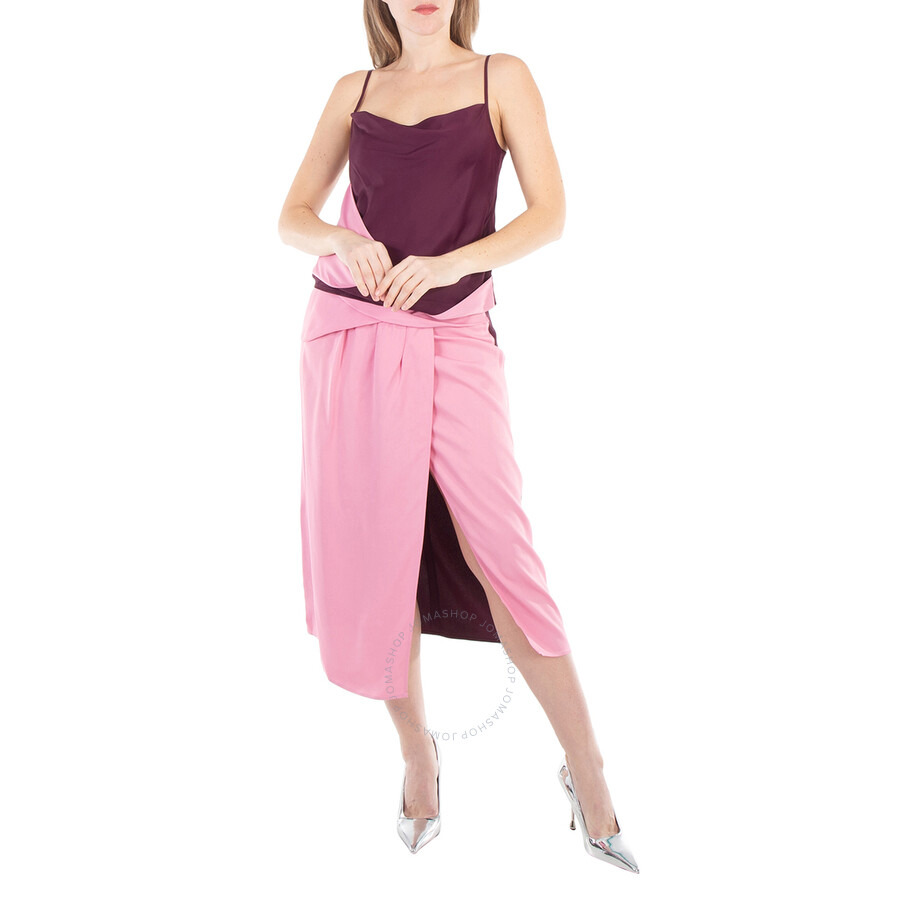 JW Anderson Draped Colour-Block Twisted Midi Skirt - 4