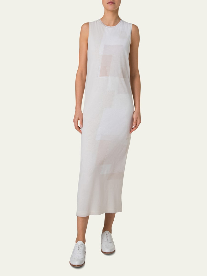 AKRIS Long Trapezoid Intarsia Knit Dress outlook