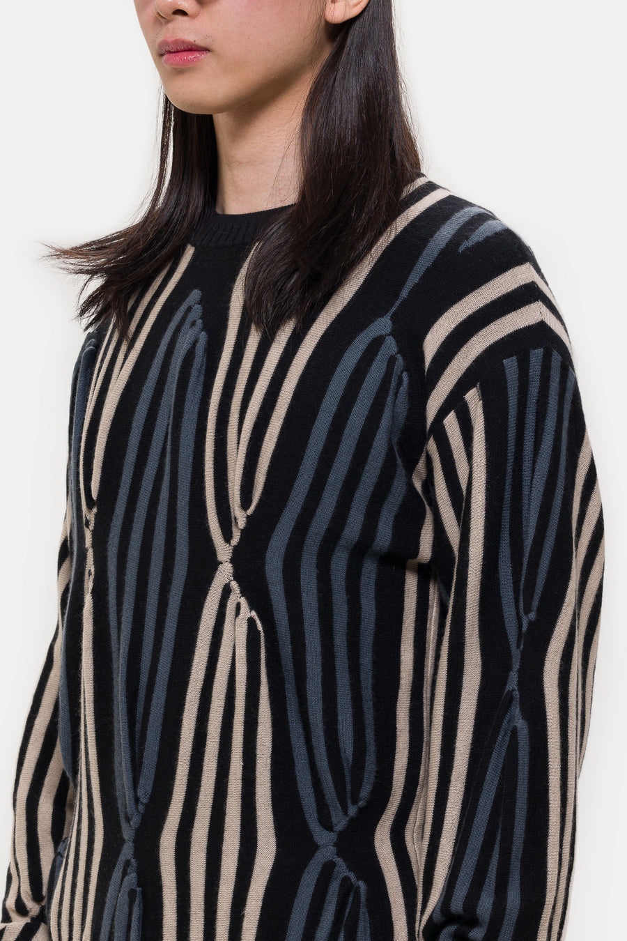 Solix Jumper in Black/Beige/Green Grey - 4