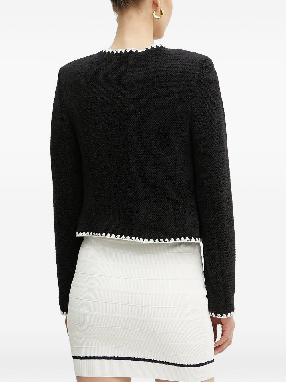 whiptstich-trimmed twill jacket - 2