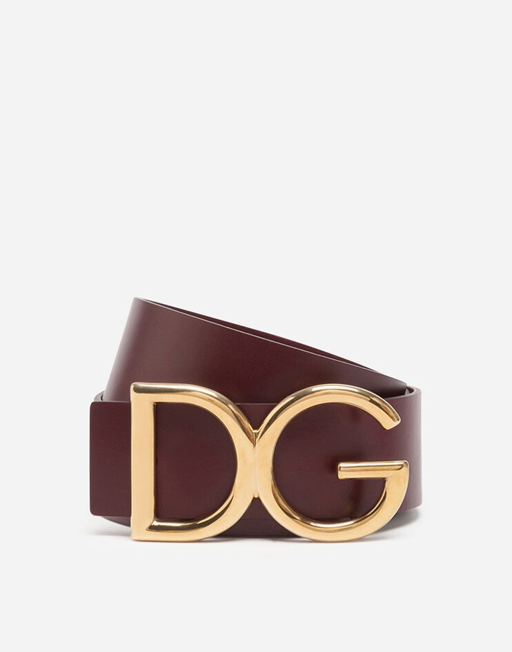 Leather belt with DG logo - 1