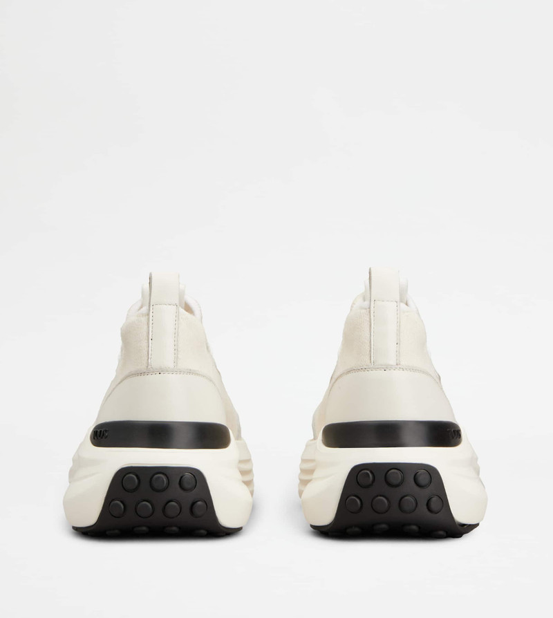 Tod's SNEAKERS IN FABRIC AND LEATHER - OFF WHITE outlook