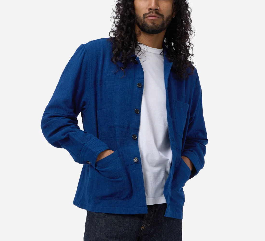 Shop Jacket ~ Indigo Patchwork Khadi - 1