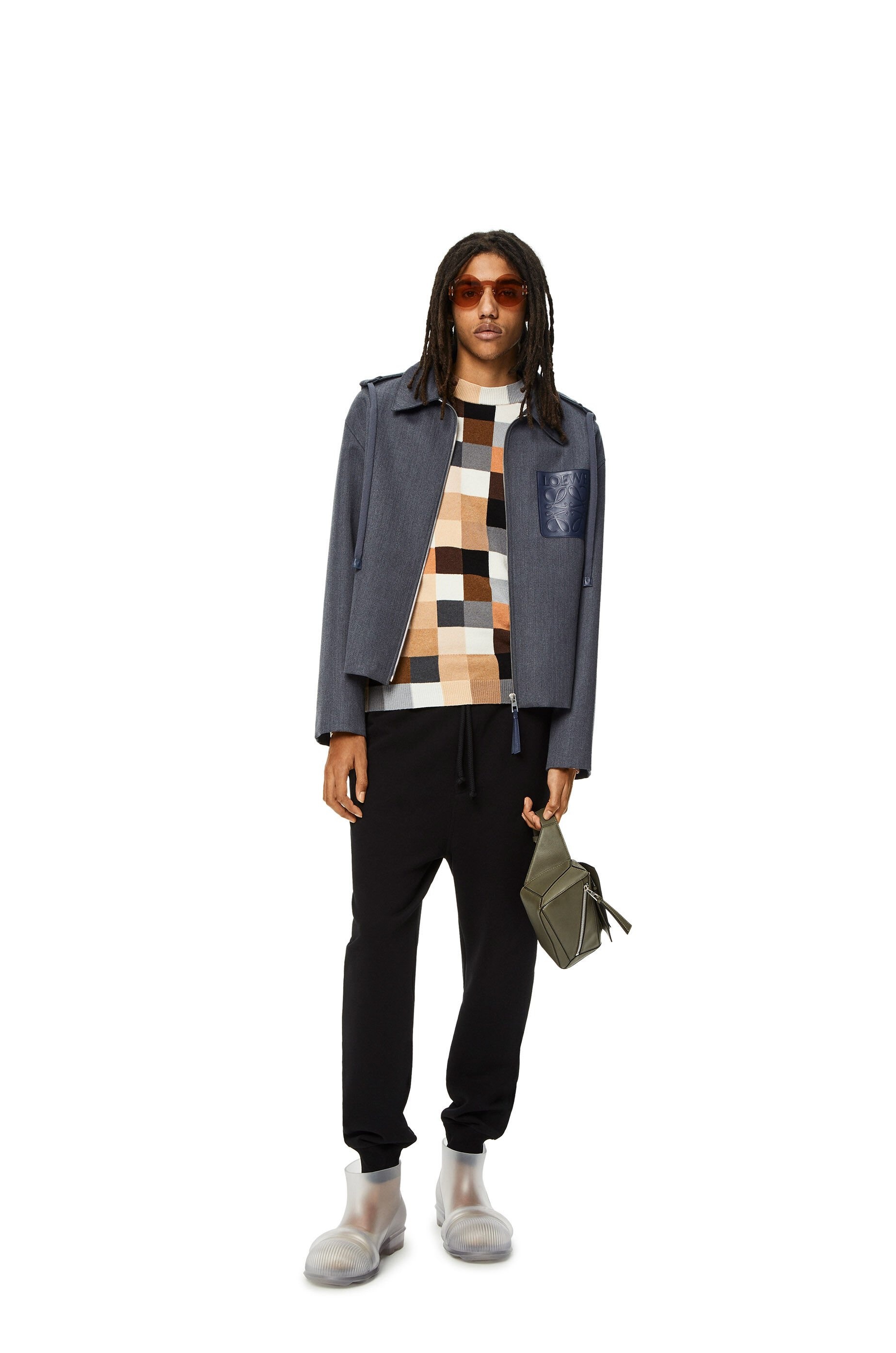 Hooded Anagram zip parka in wool - 2