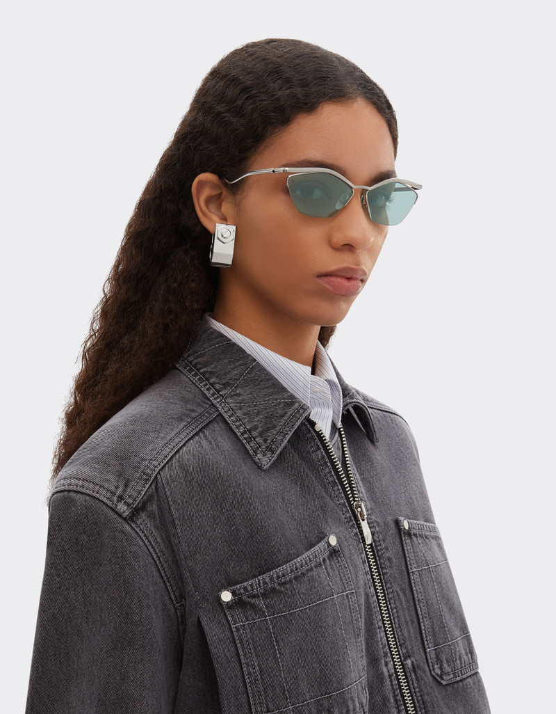 Ferrari Ferrari sunglasses in silvertitanium with blue mirrored lenses outlook