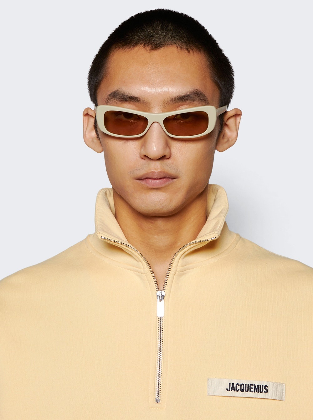 X Jacquemus Capri Rectangular Sunglasses Putty - 2