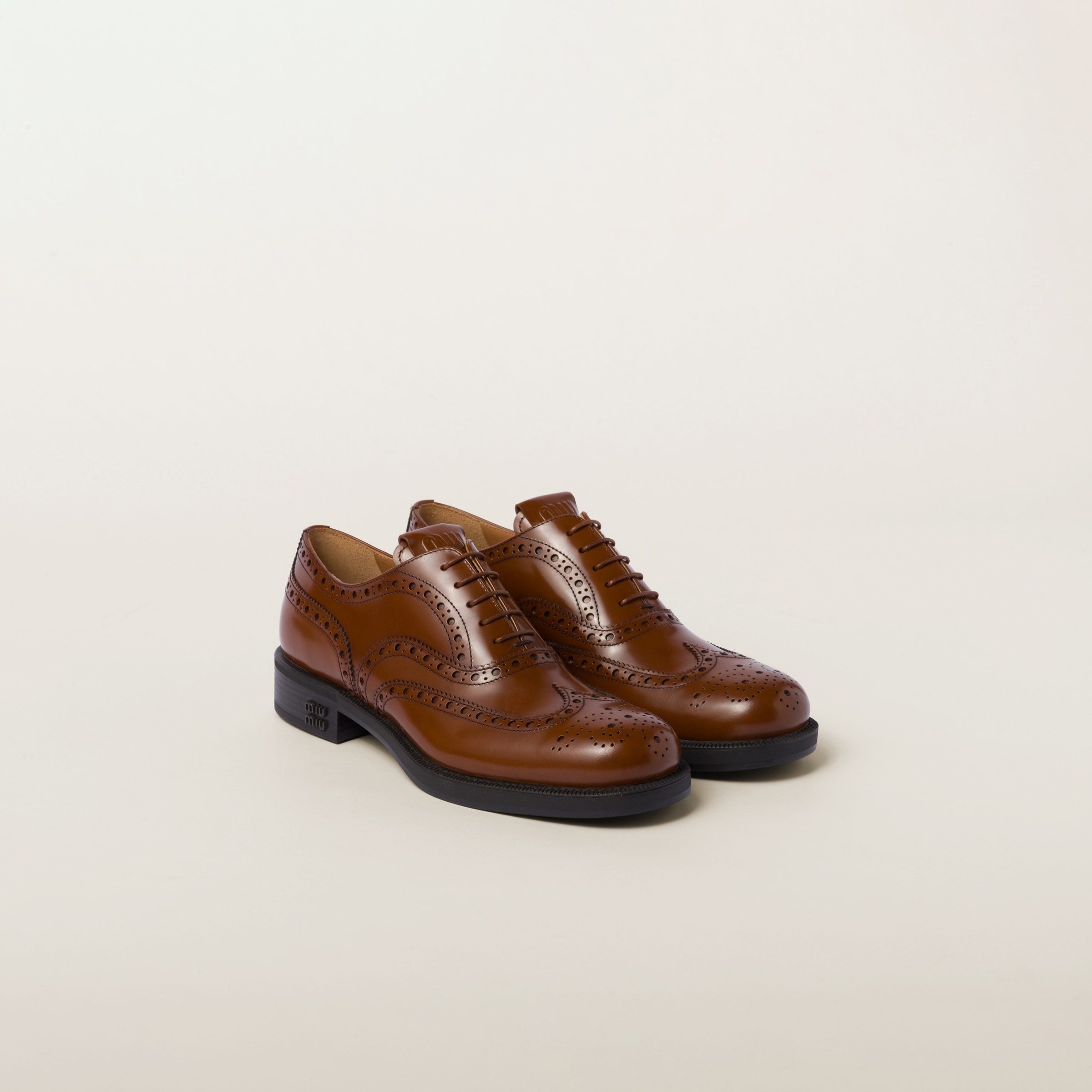 Church's X Miu Miu Brushed Leather Oxford Brogue Shoes - 1