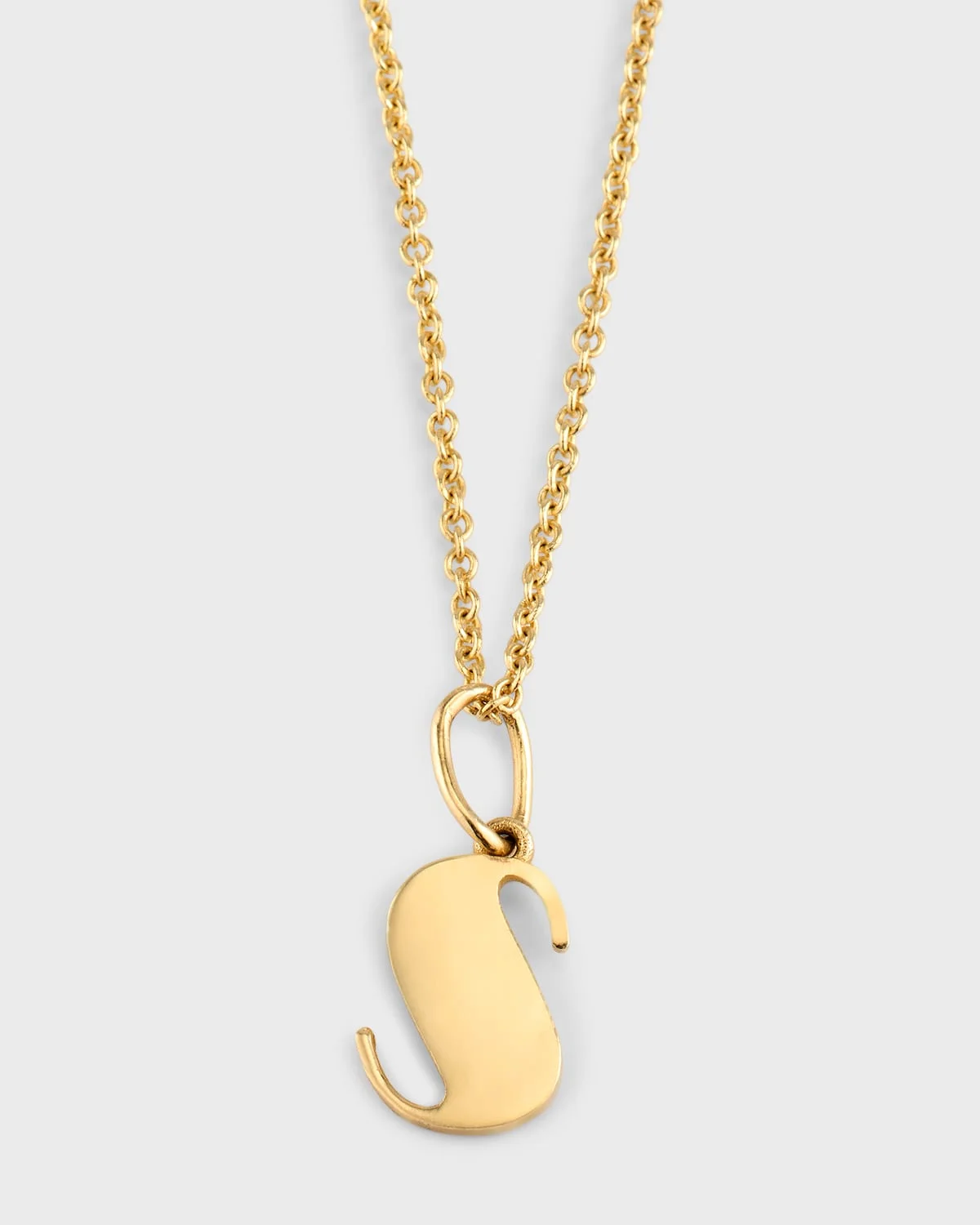 14K Pure Block Initial Necklace - 1