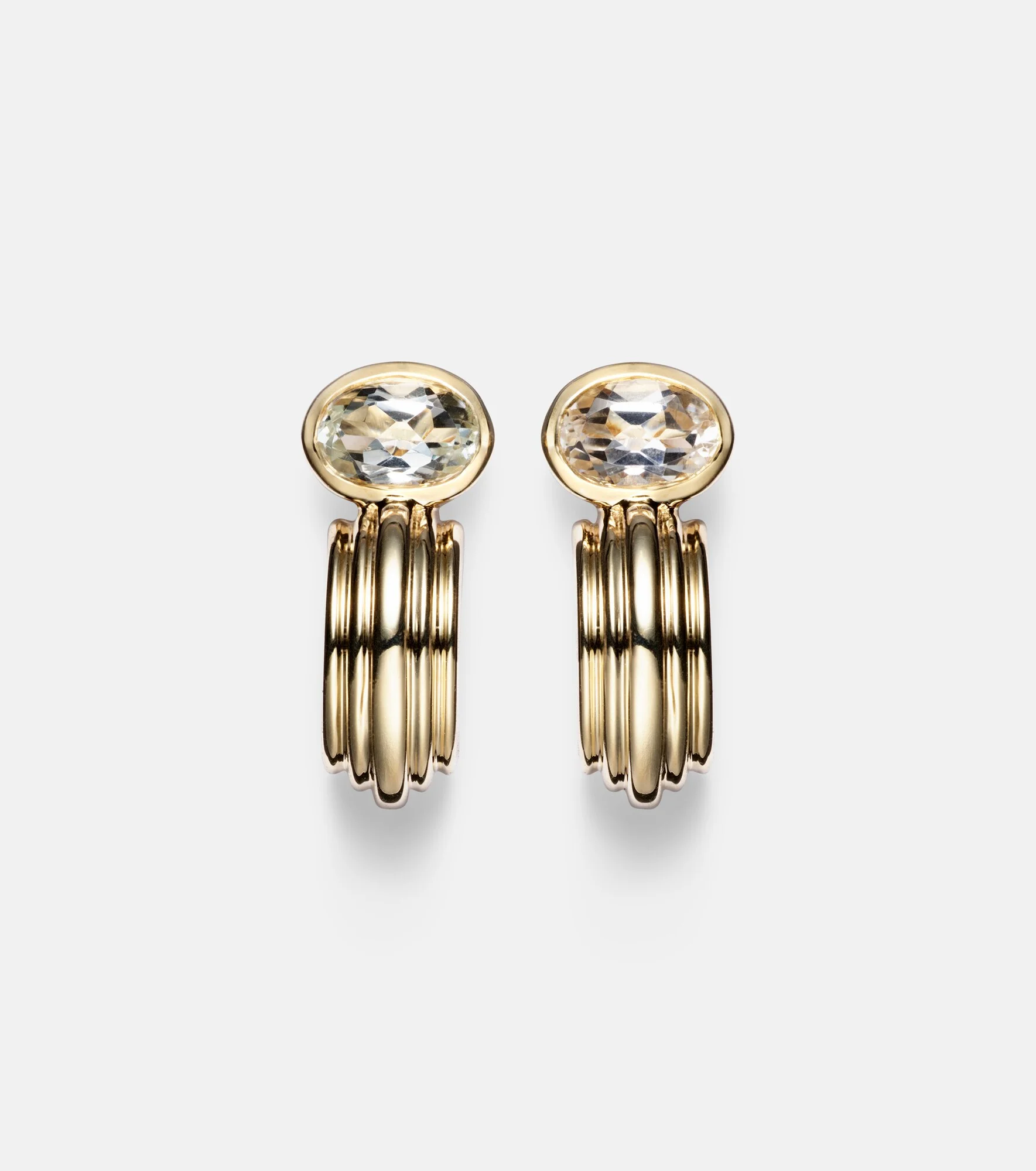 Pavillion 14kt gold earrings with topazes - 1