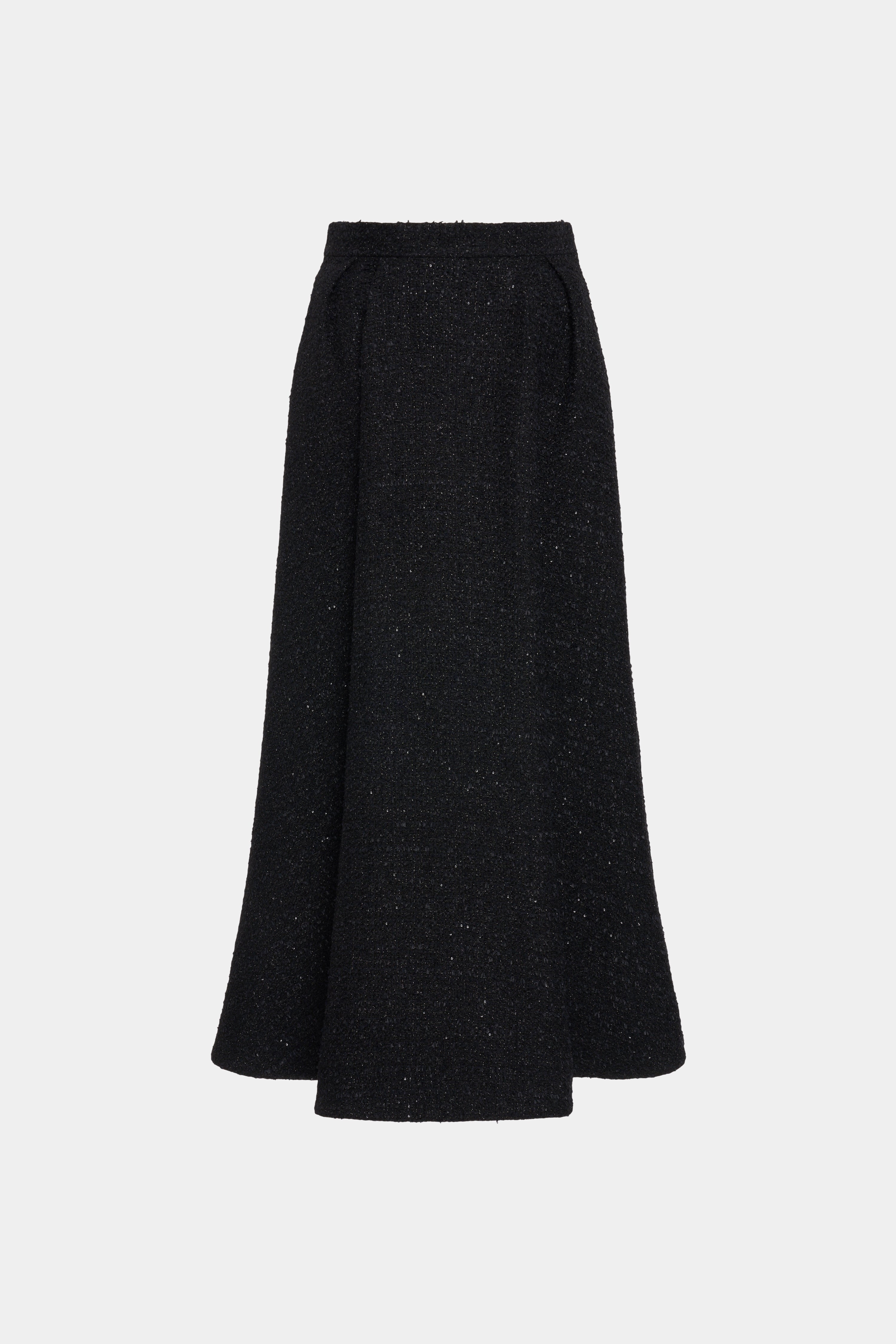 SEQUIN TWEED LONG SKIRT - 2