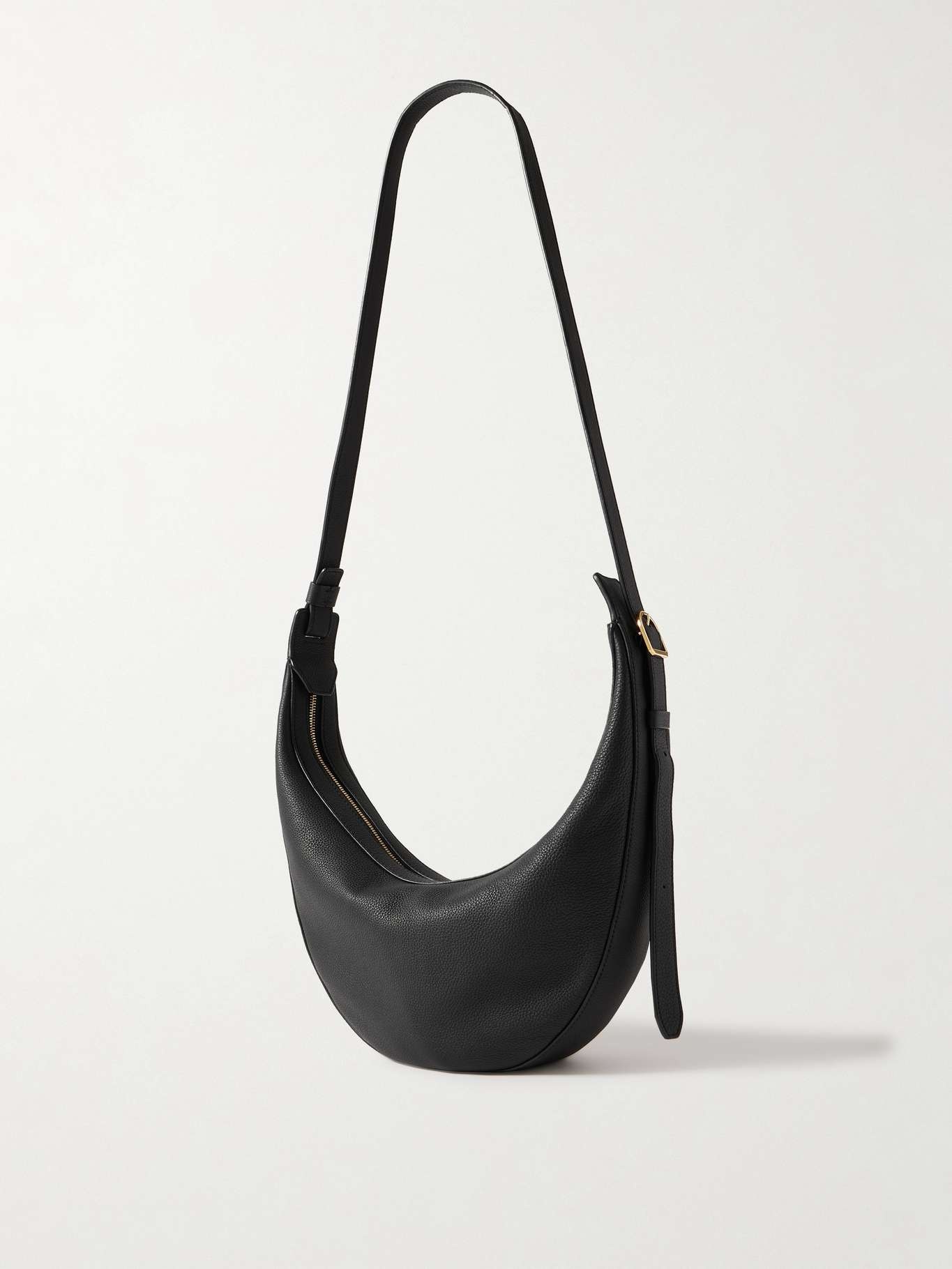 Augustina small textured-leather shoulder bag Black - 3