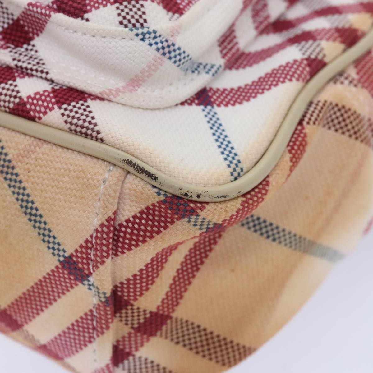 Burberry Nova Check Blue Label Shoulder Bag Canvas White Red - 14