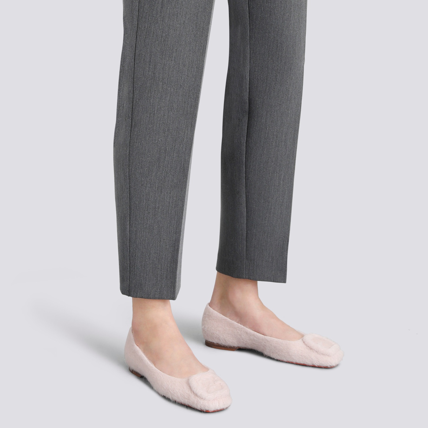 Women's pink wool ballet flat - 2