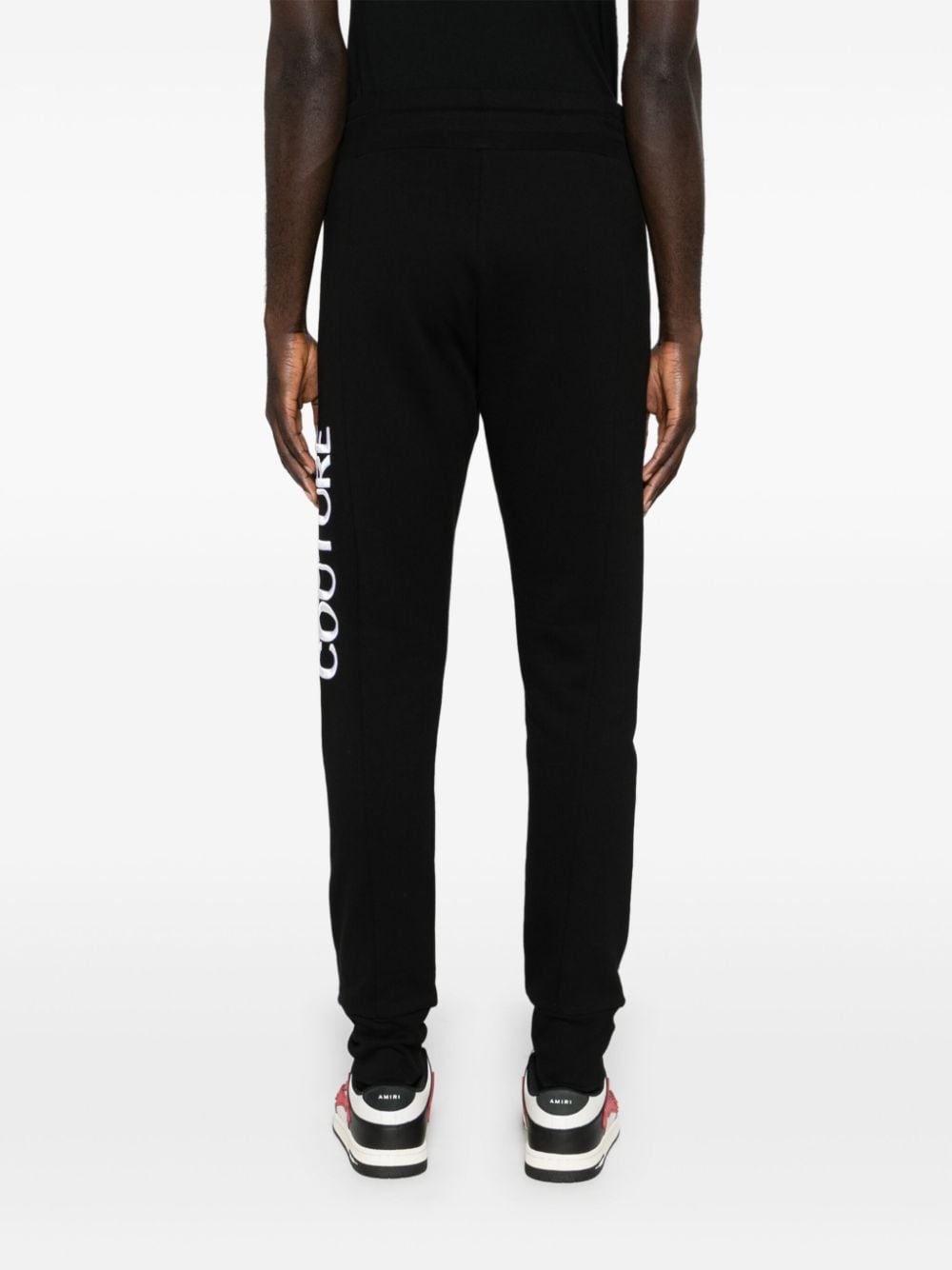 logo-patch cotton track pants - 4