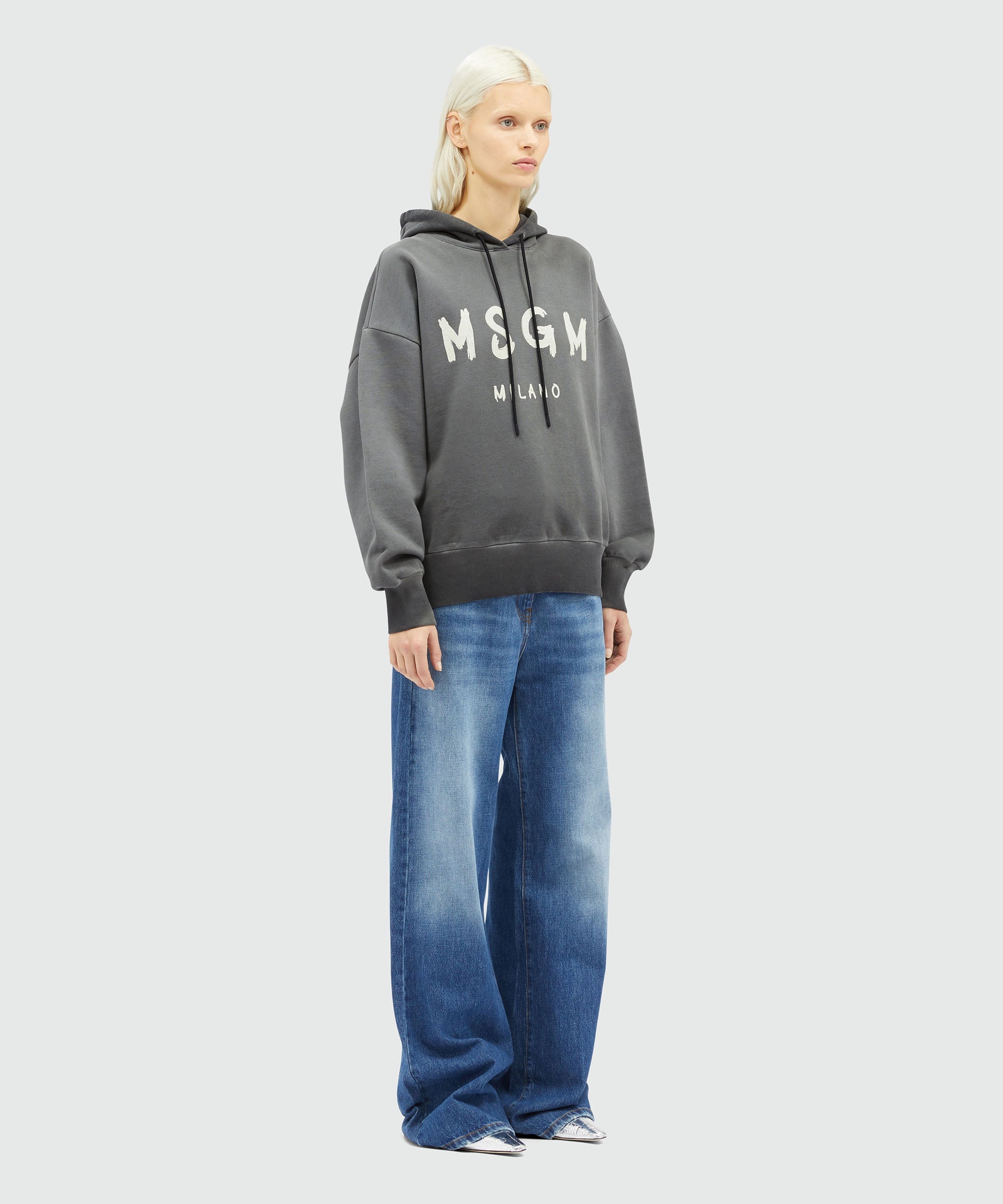 Jersey sweatshirt with brushstroke logo - 4