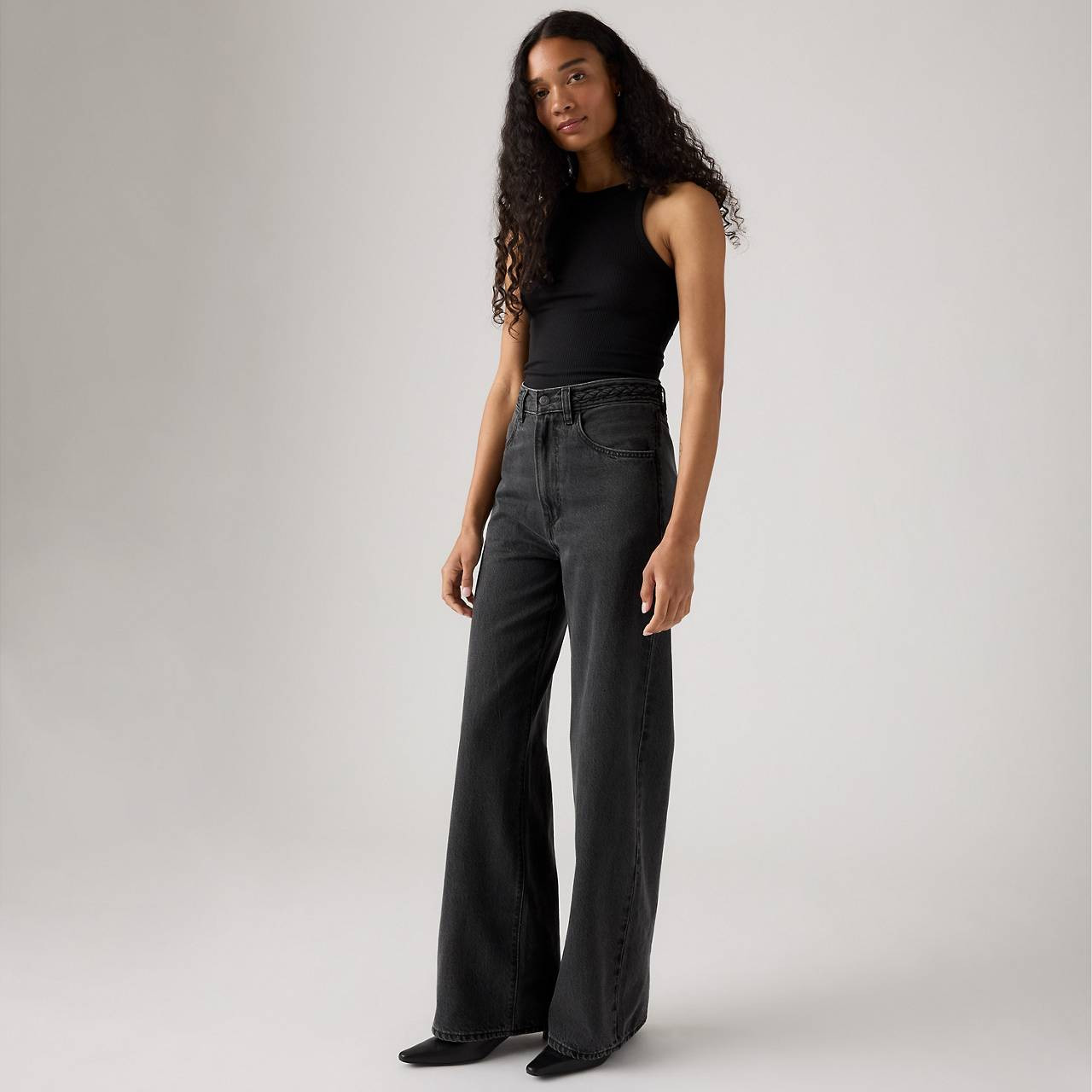 RIBCAGE WIDE LEG BRAIDED WOMEN'S JEANS - 3