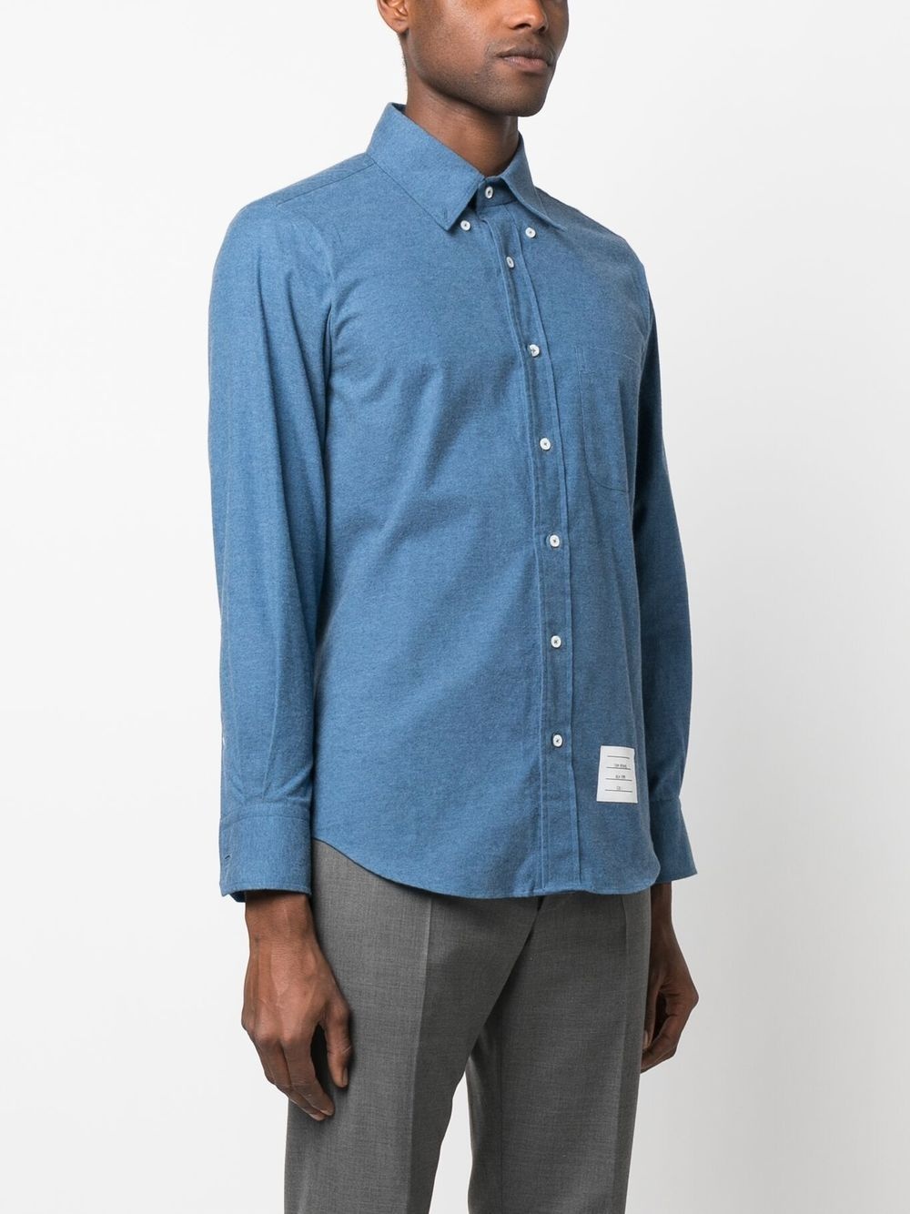 logo-patch denim shirt - 3