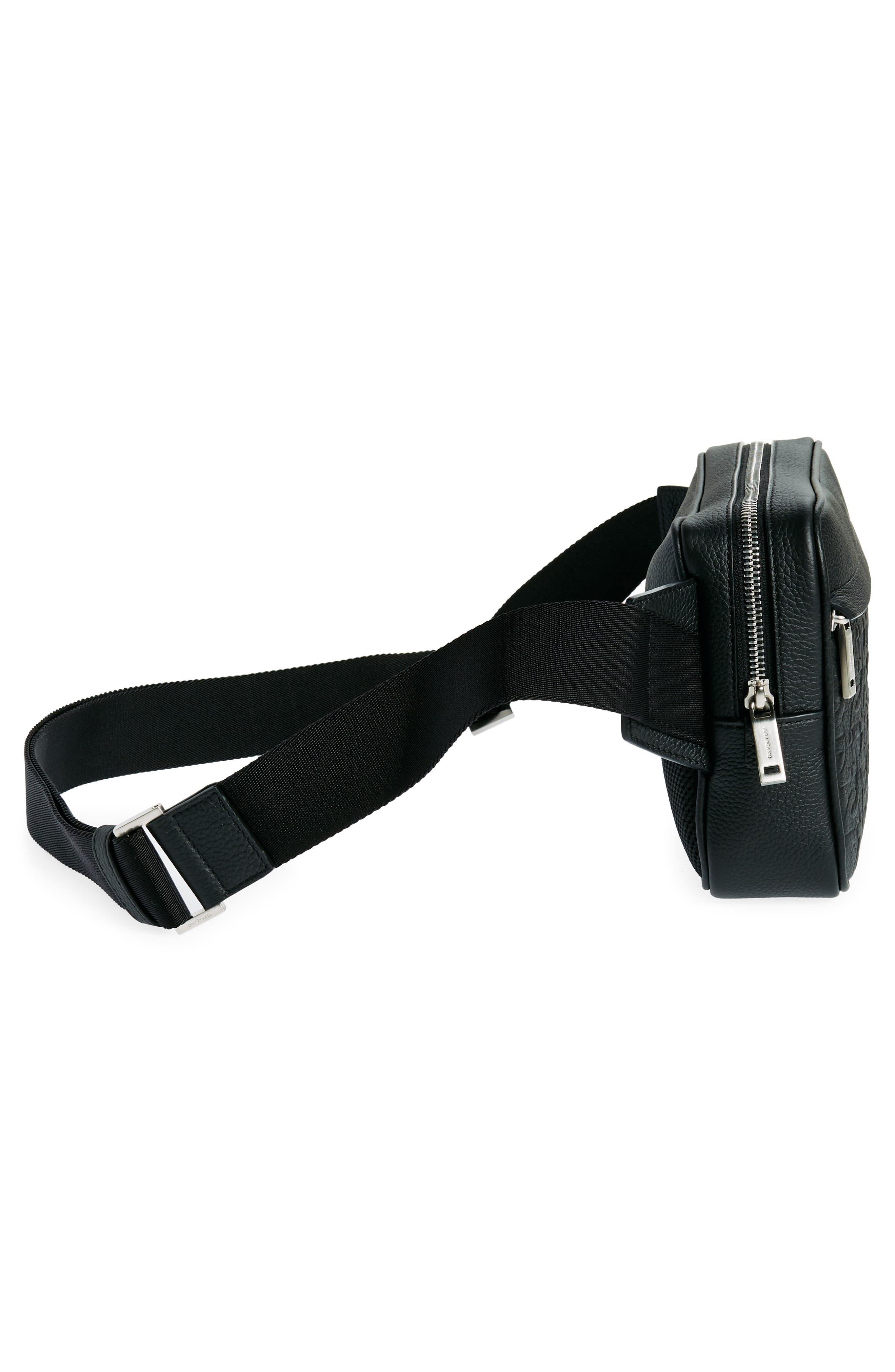 FERRAGAMO Travel Gancio Embossed Leather Belt Bag in Nero at Nordstrom - 4