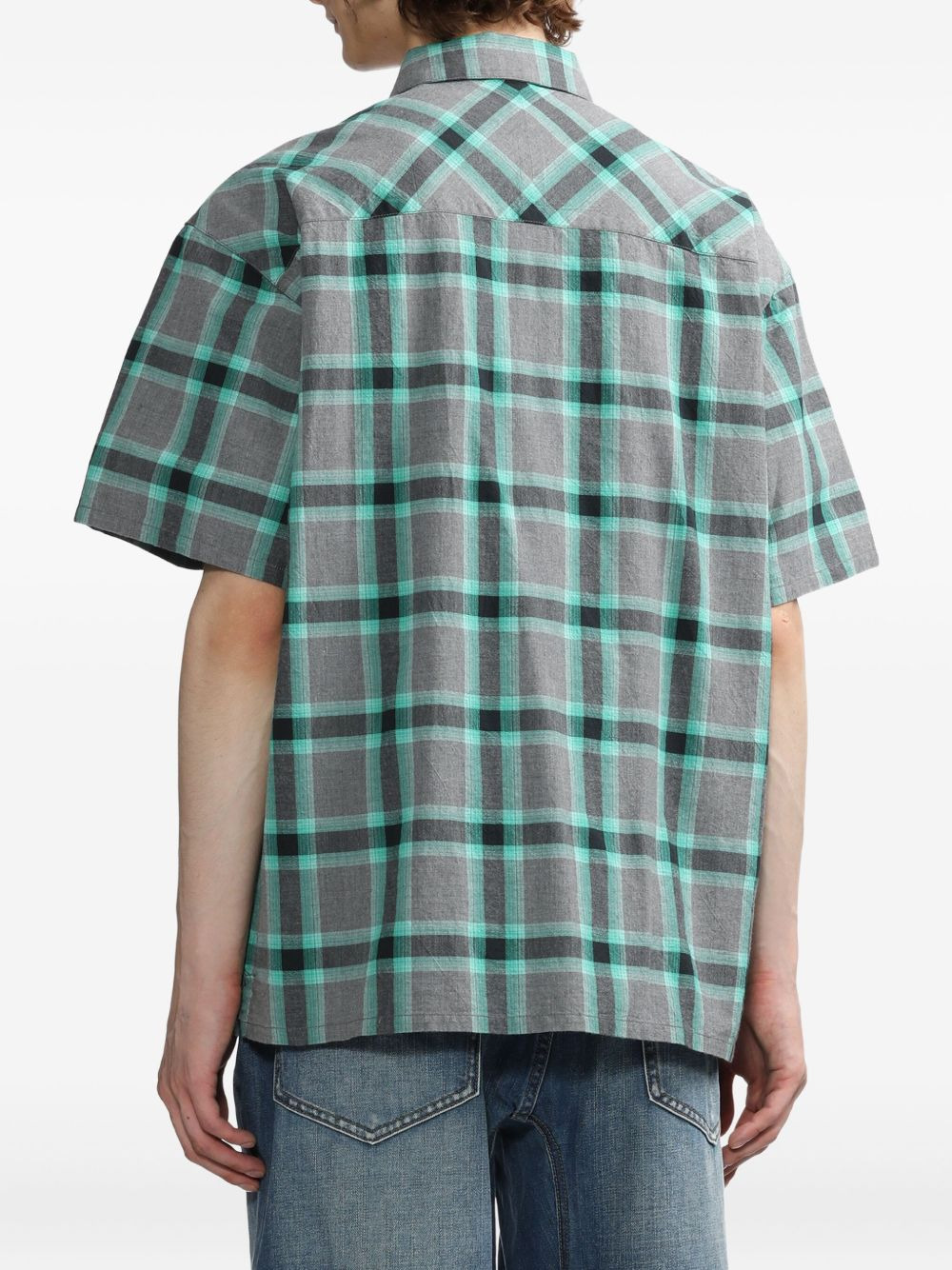 checked patch-pocket shirt - 4