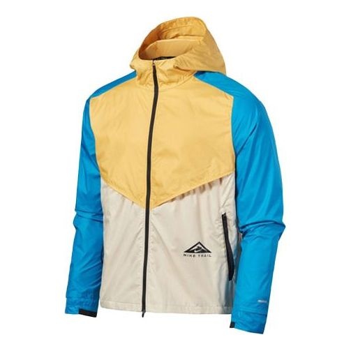 Nike Windrunner Contrast Windproof Casual Hooded Jacket For Men Yellow CZ9055-761 - 1