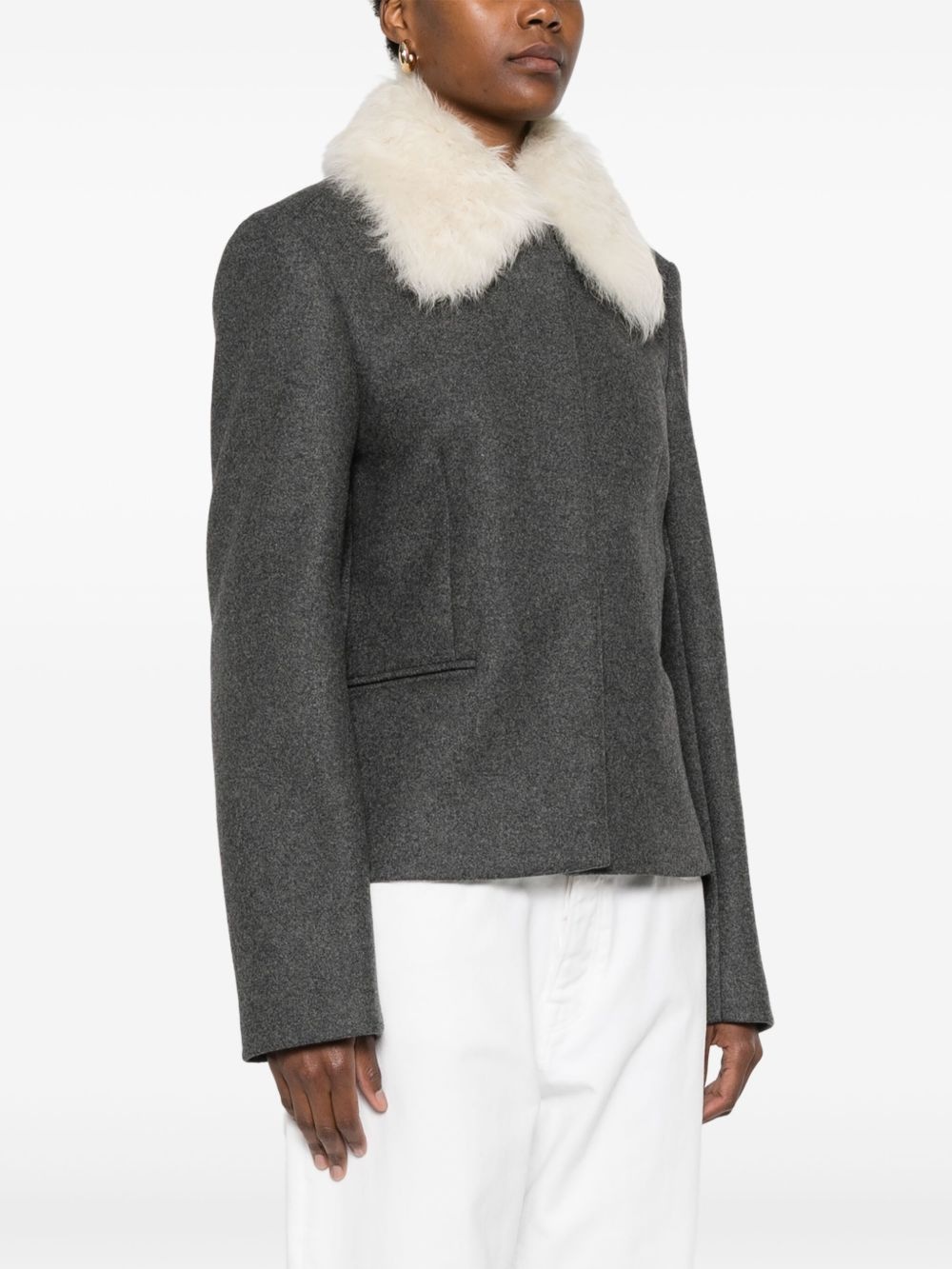 shearling-collar jacket - 3