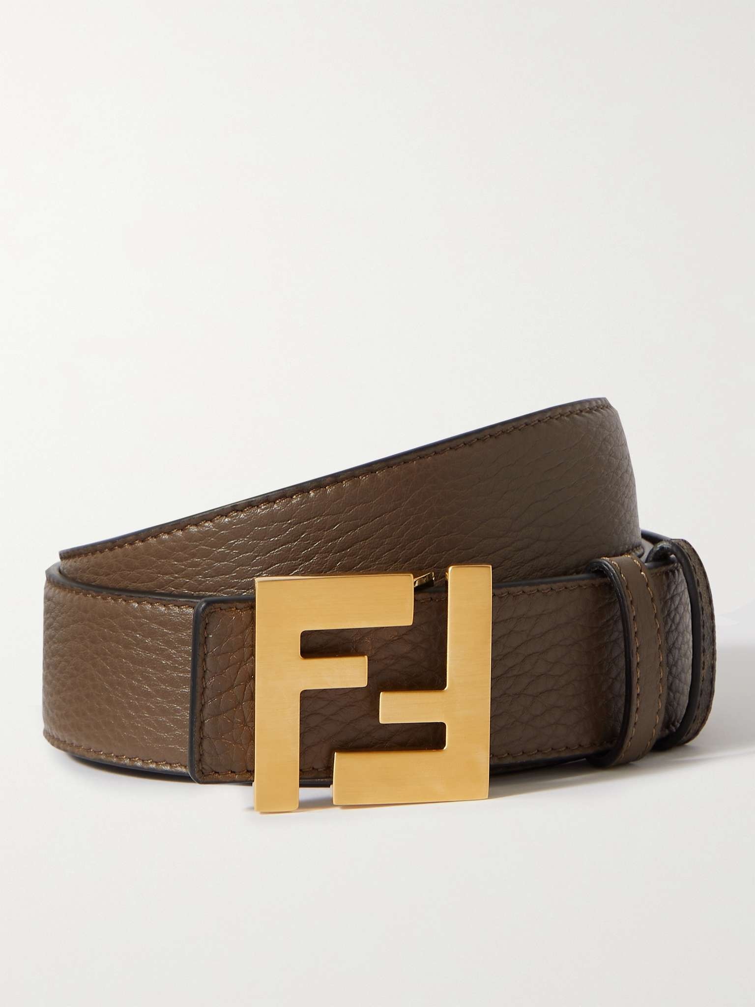 Reversible Logo-Print Leather Belt - 1