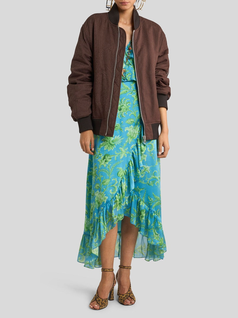 Etro PEAU D'ANGE SILK LONG WRAP DRESS WITH FLORAL MOTIF outlook