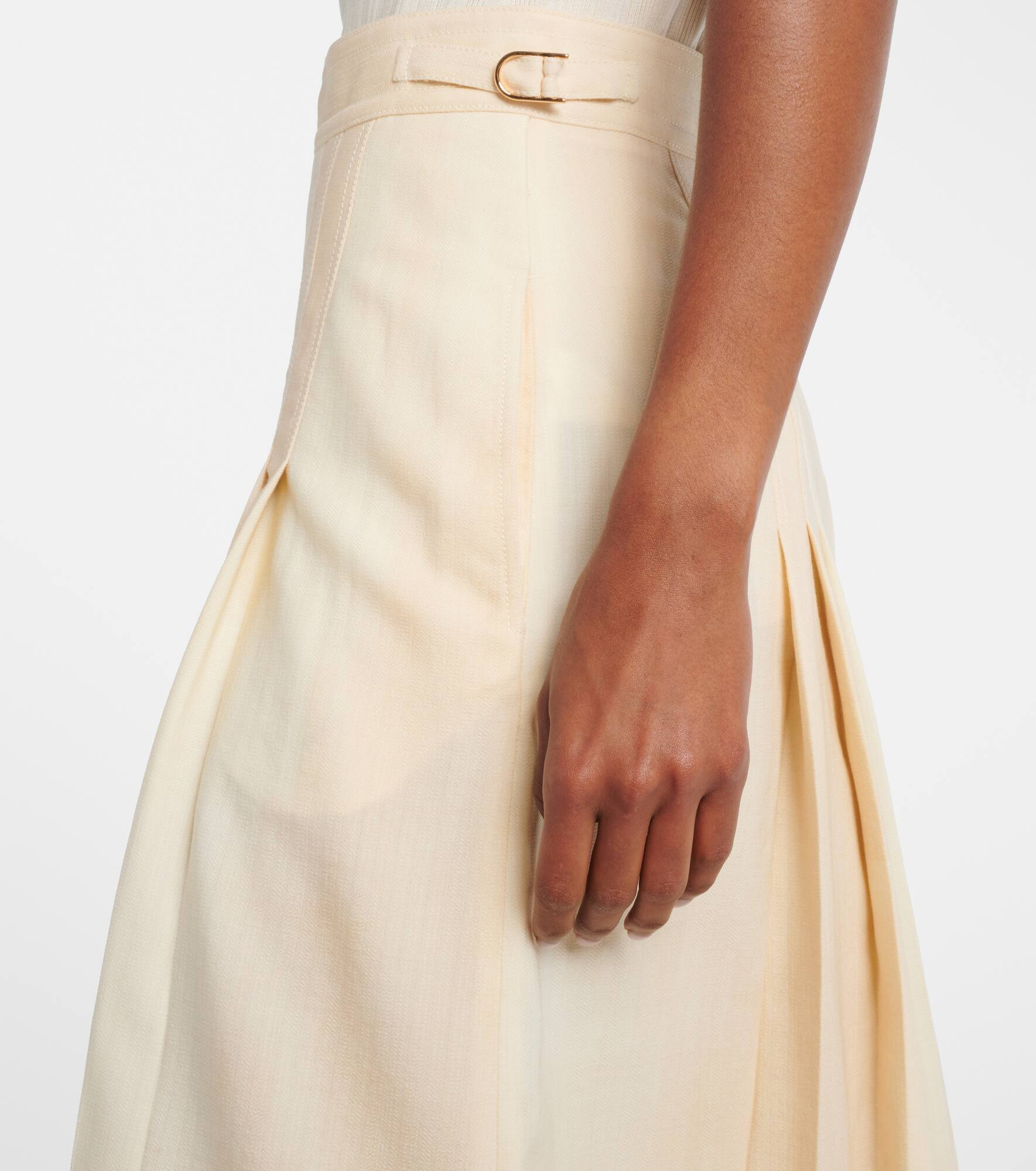 Lerna pleated virgin wool midi skirt - 5