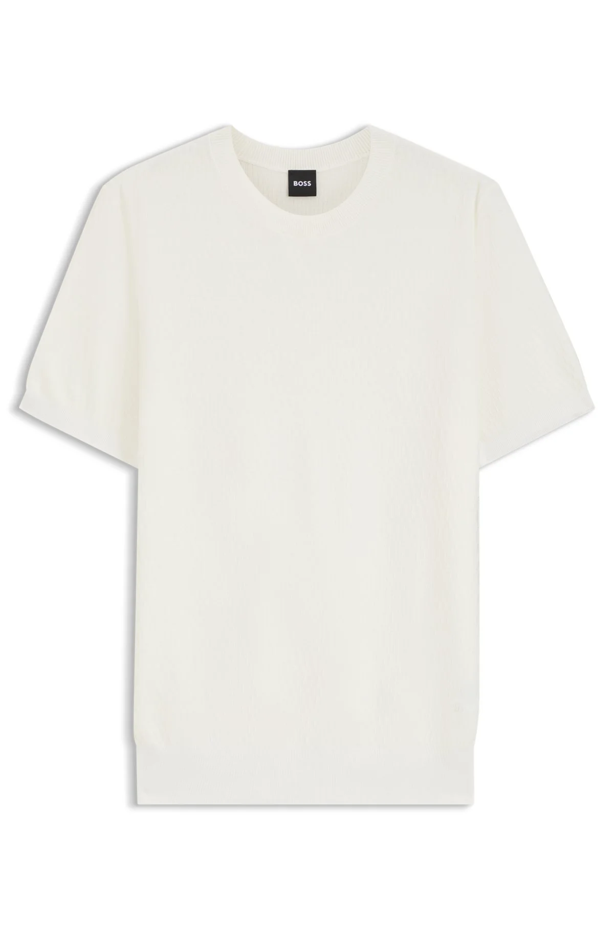 SHORT-SLEEVED SWEATER WITH KNITTED STRUCTURE - 1