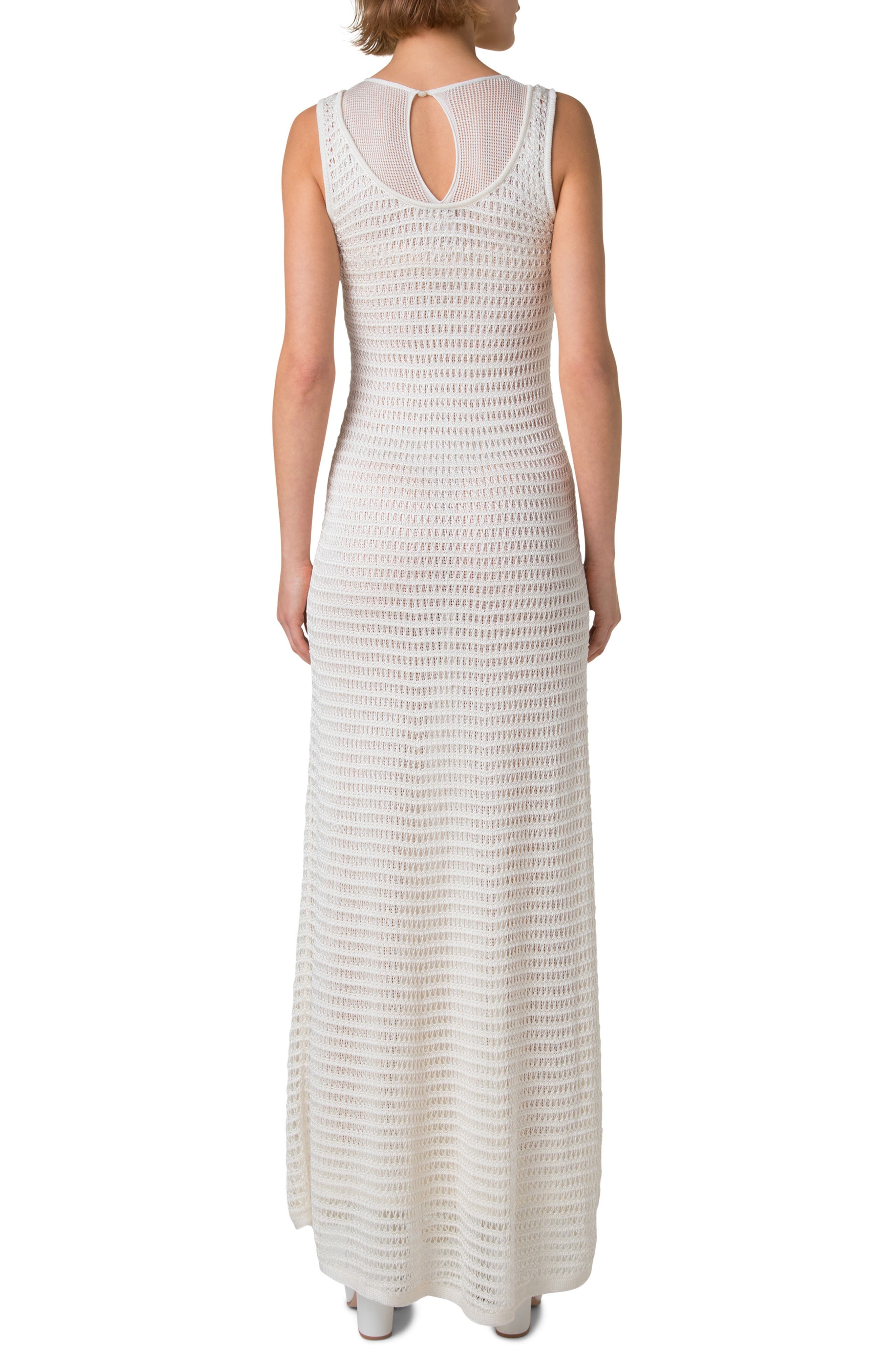Akris Sleeveless Crochet & Knit Sweater Dress in Ecru at Nordstrom - 2