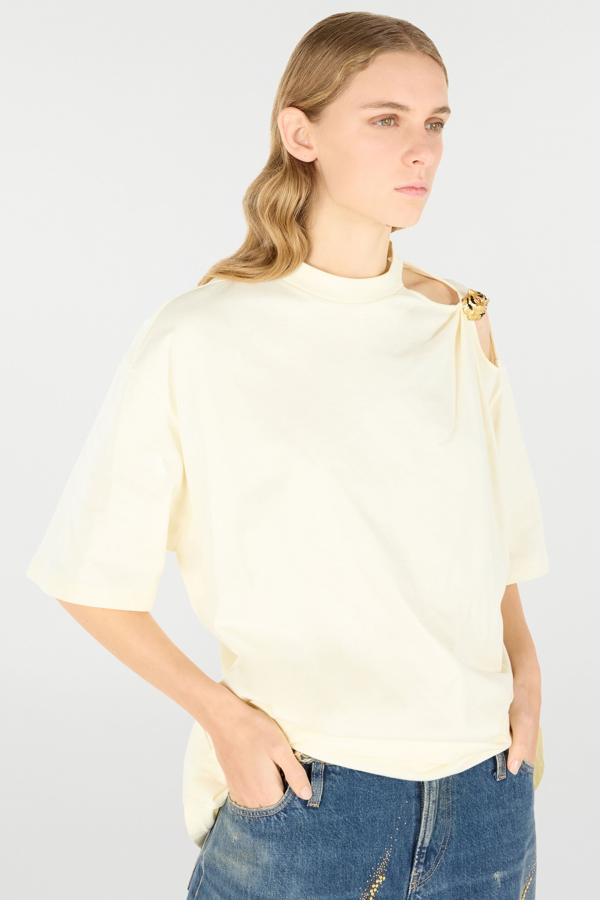 T-Shirt With Cut-Out And Tiger Head - 6