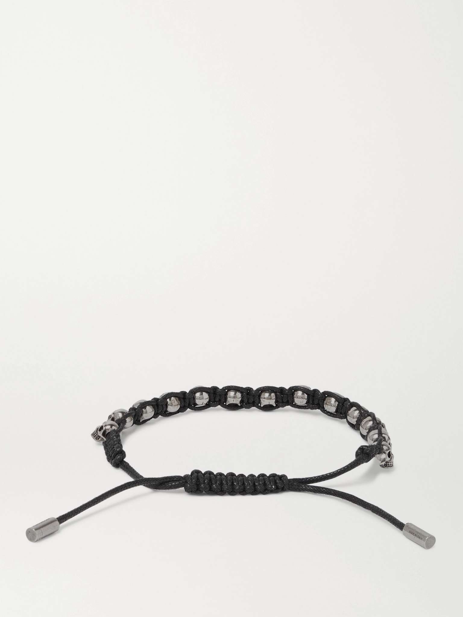 Silver-Tone and Woven Leather Bracelet - 3