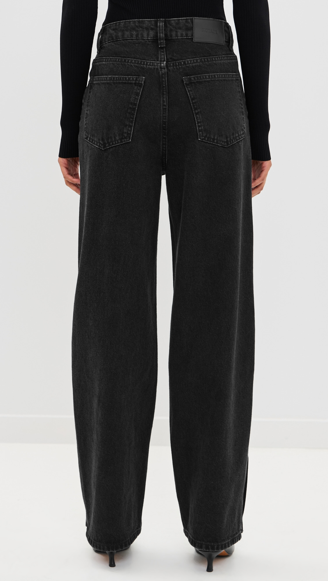 Button Detail Wide Jeans - 2