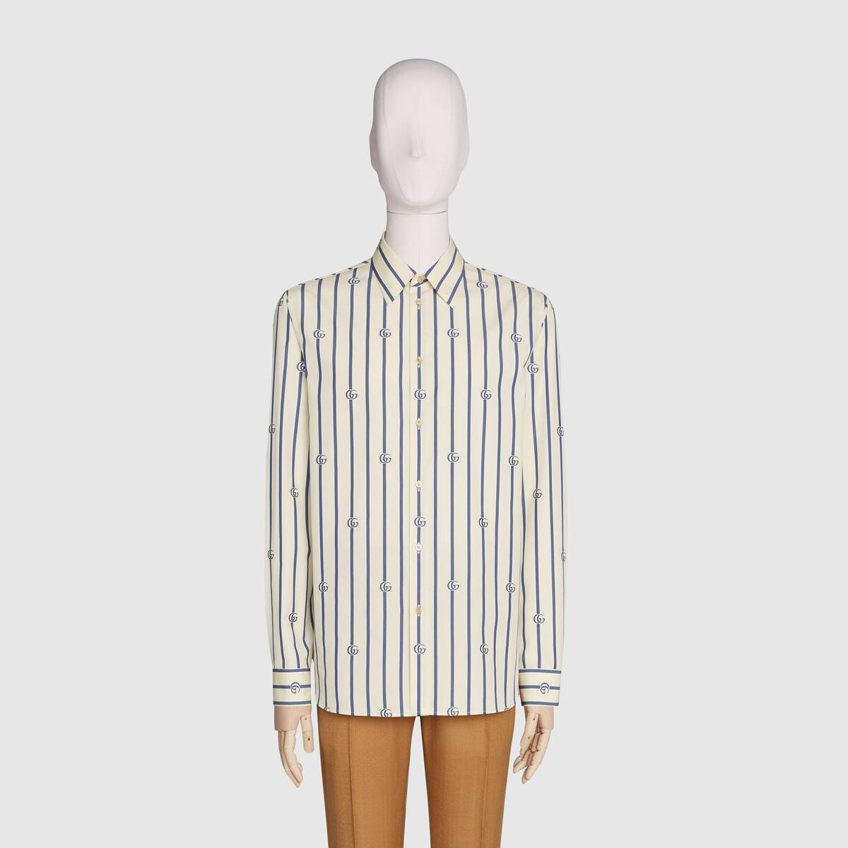 Double G stripe cotton shirt - 3