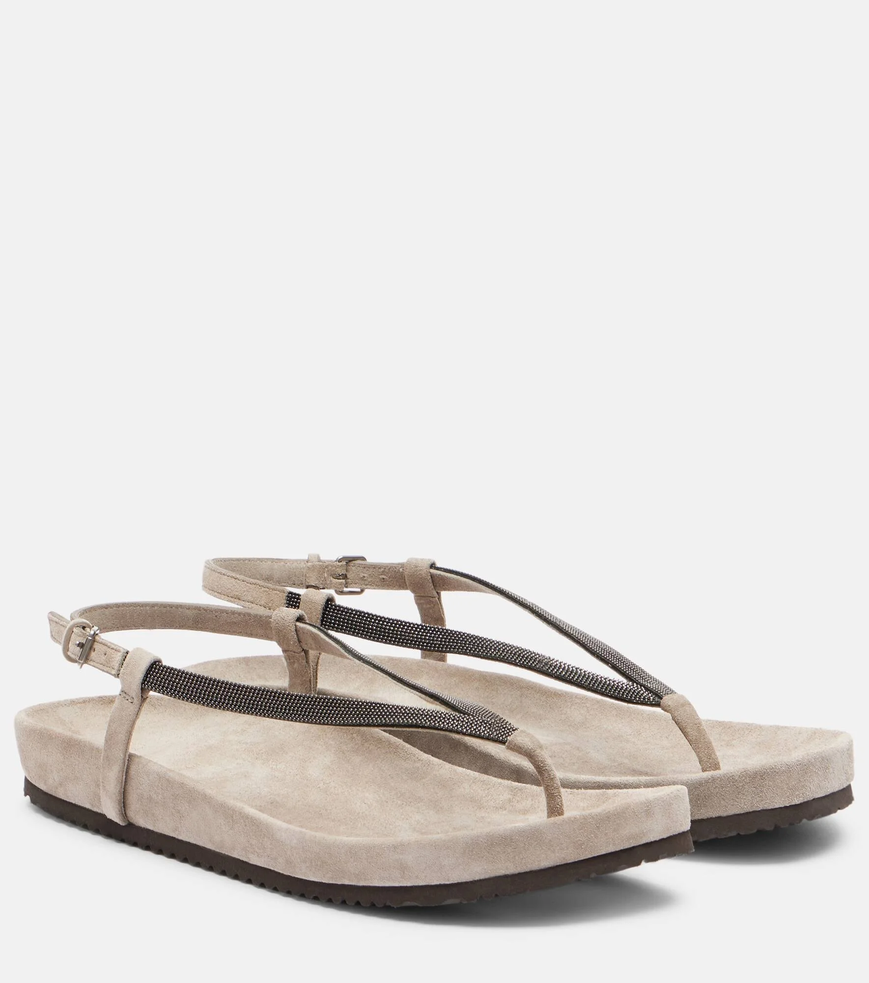 Monili suede thong sandals - 1