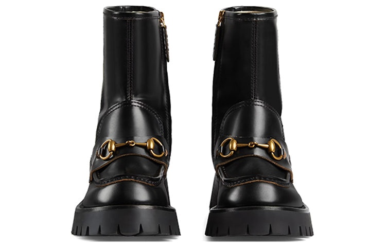 (WMNS) Gucci Horsebit-Embellished Ankle Boots 'Black' 643900-DS800-1000 - 4
