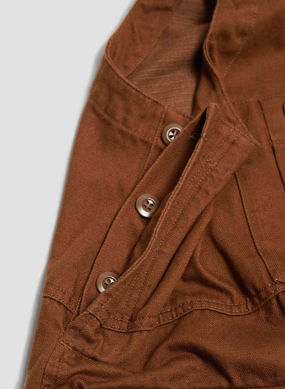Railway Dungaree Heavy Cotton in Brown - 6