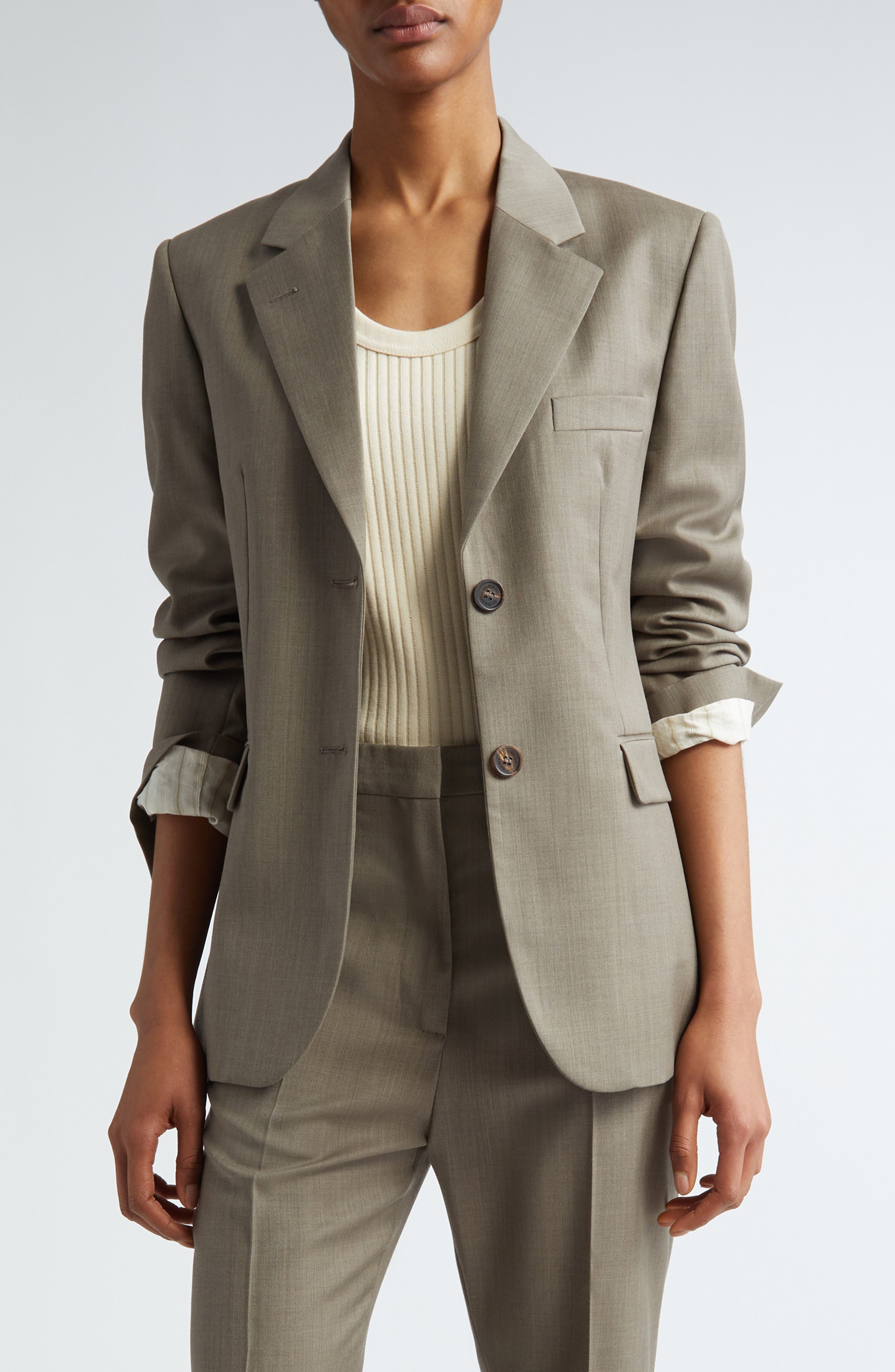 Golden Goose Journey Single Breasted Wool Blazer in Fallen Rock at Nordstrom - 1