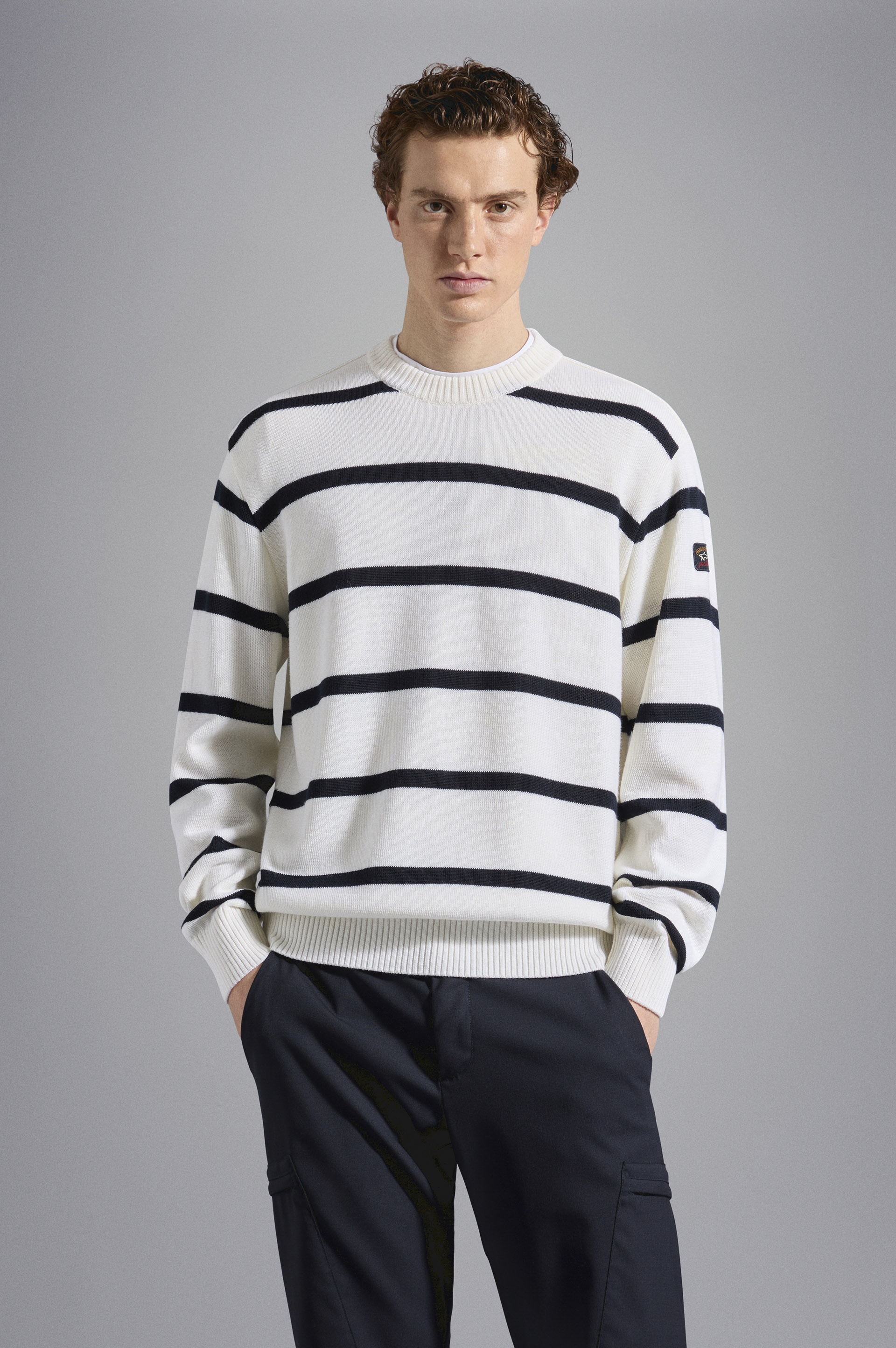 BRETAGNE WOOL CREW NECK WITH ICONIC BADGE - 6