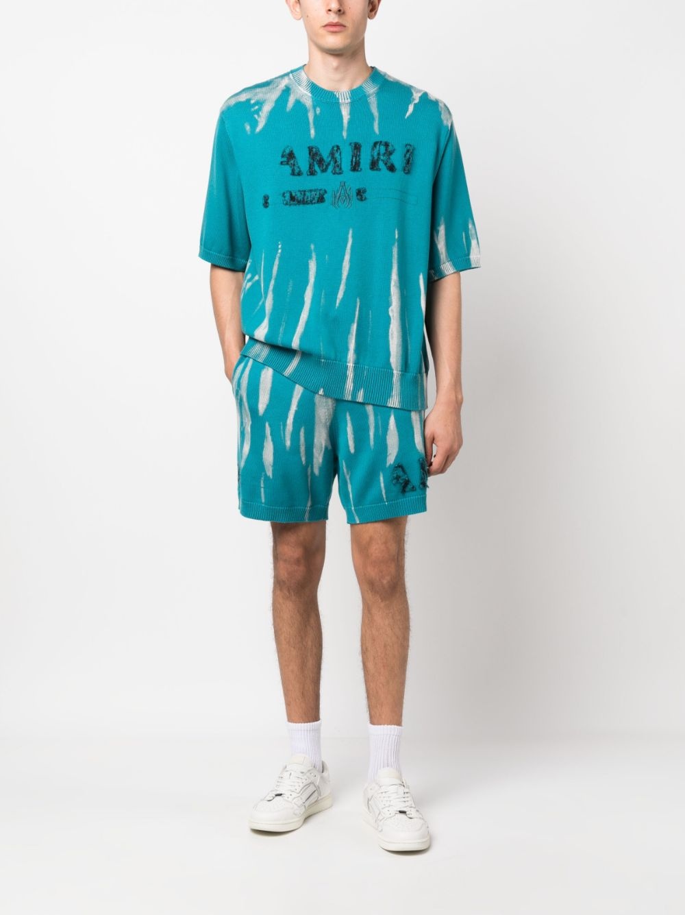 logo-embroidered knitted shorts - 2
