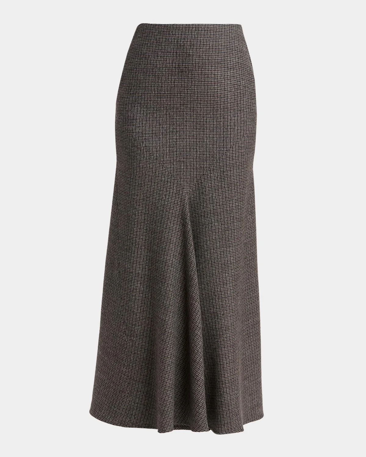 Metallic Check Wool Trumpet Midi Skirt - 1