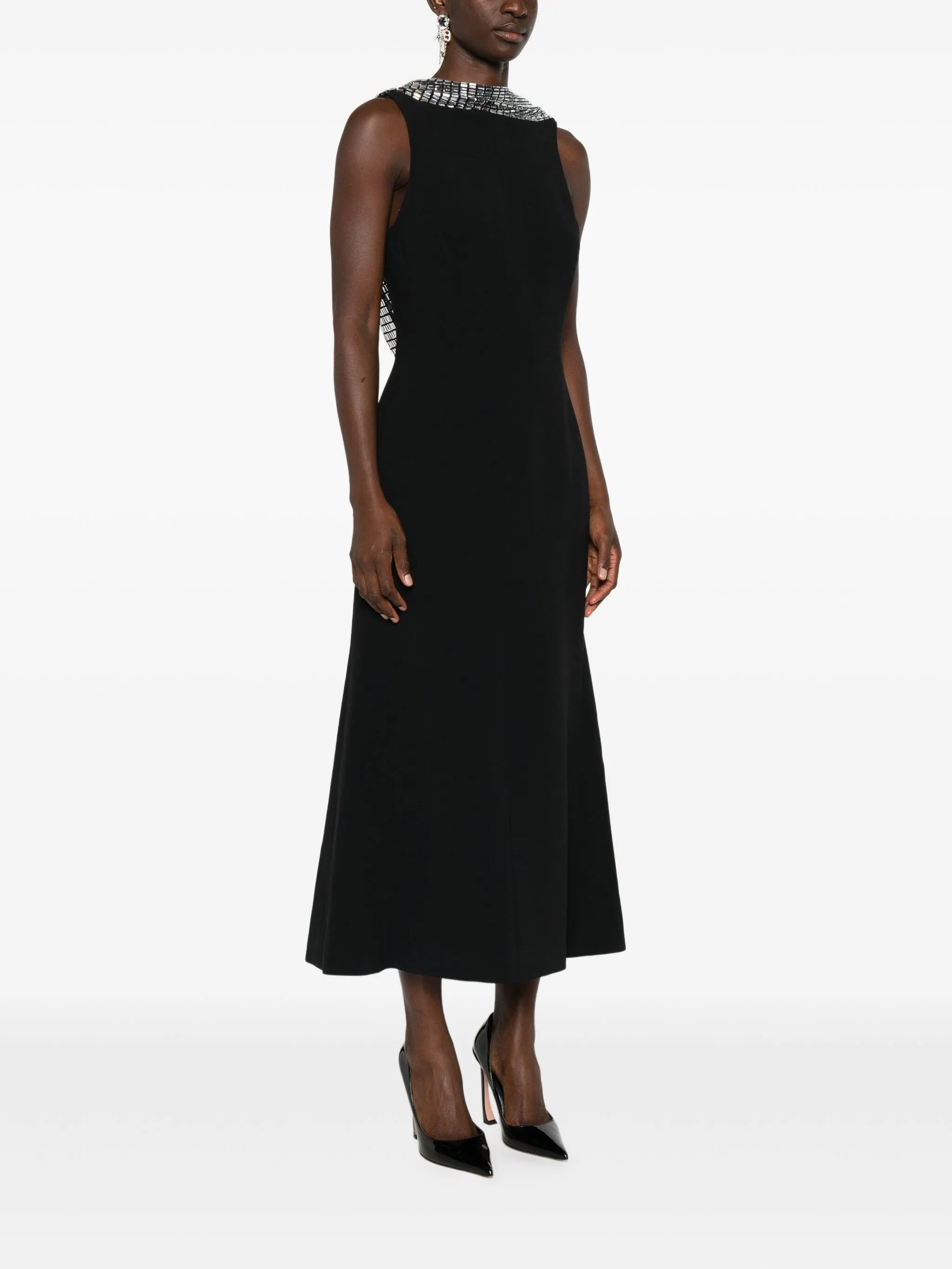 David Koma Embellished-collar Sleeveless Midi Dress - 4
