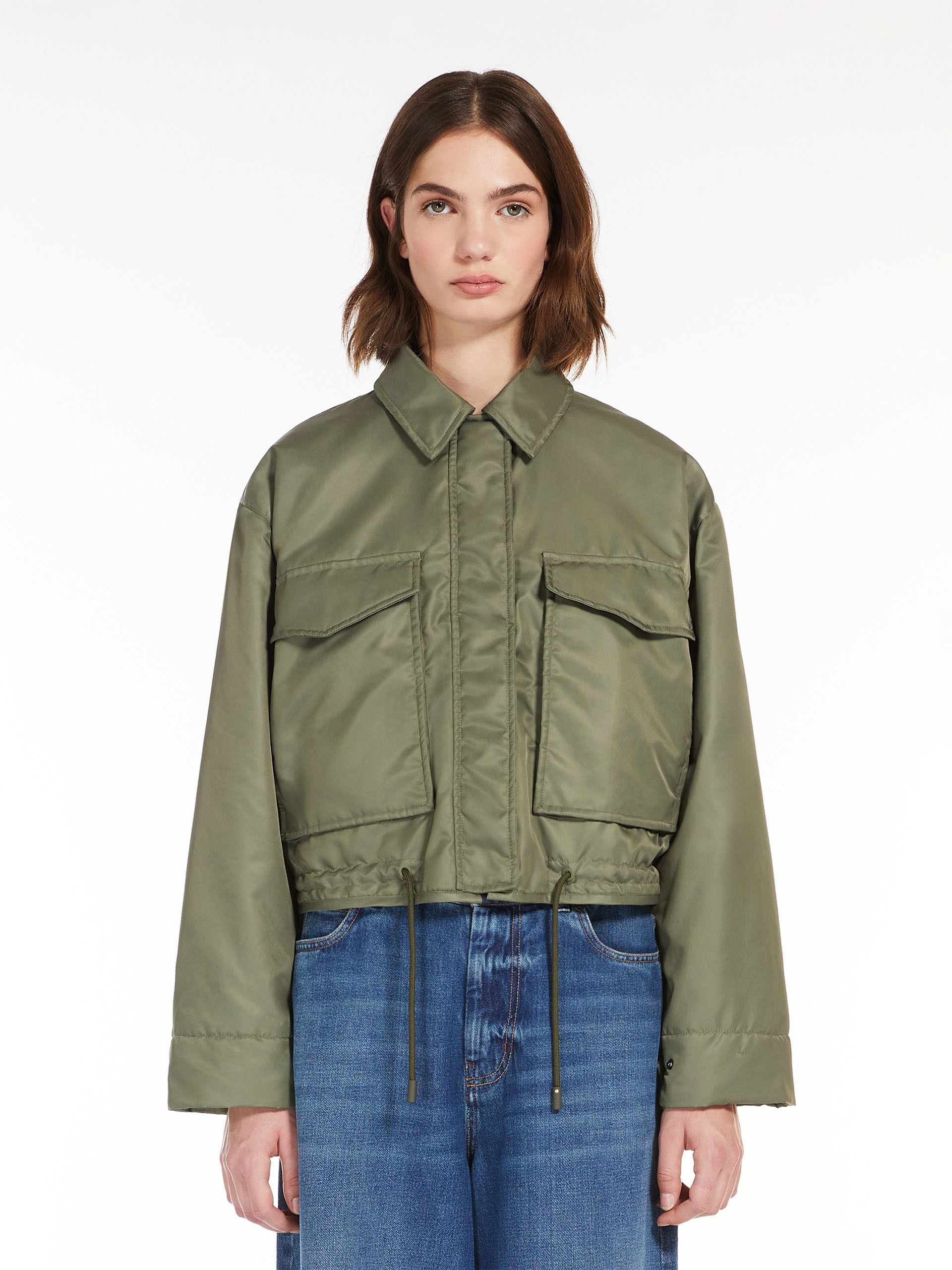 WEEKEND MAX MARA リバーシブルボンバージャケット FOGLIA WEEKEND Max Mara FOGLIA Reversible water-repellent twill