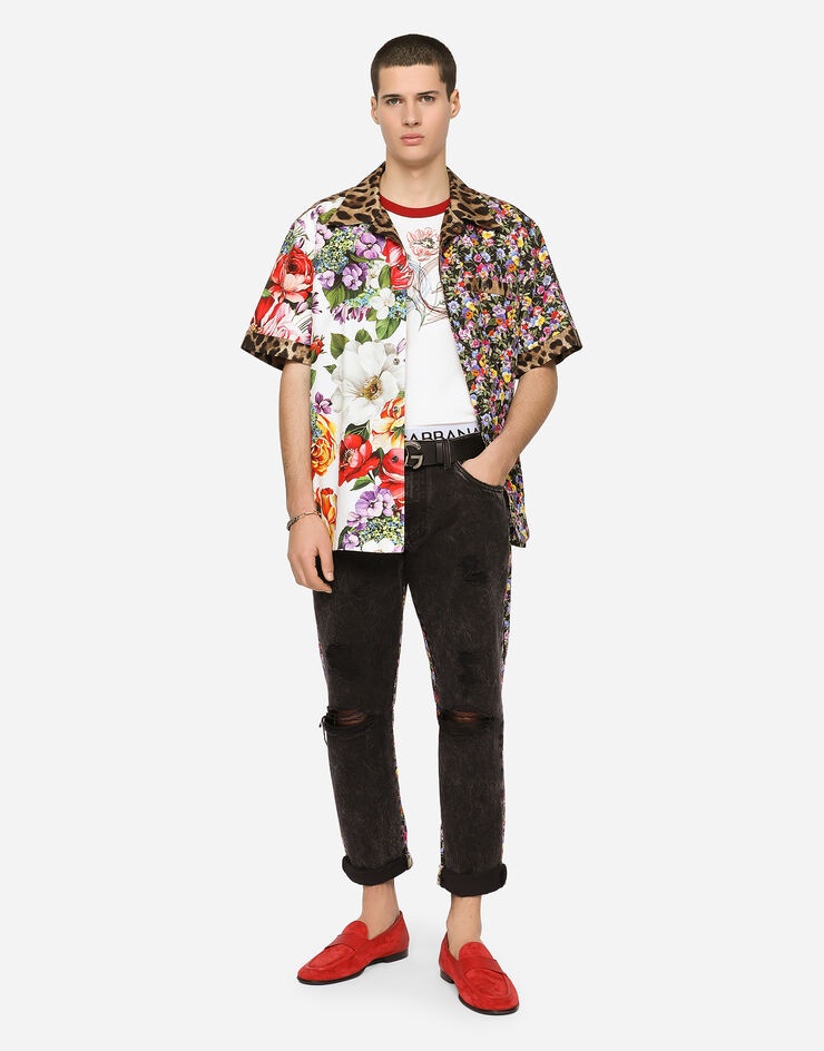 Floral-print cotton Hawaiian shirt - 1