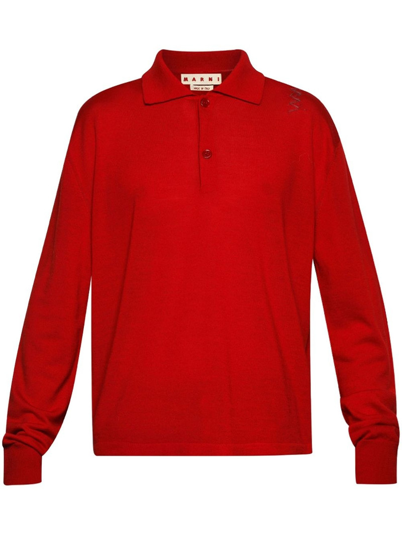 logo-embroidered polo shirt 1